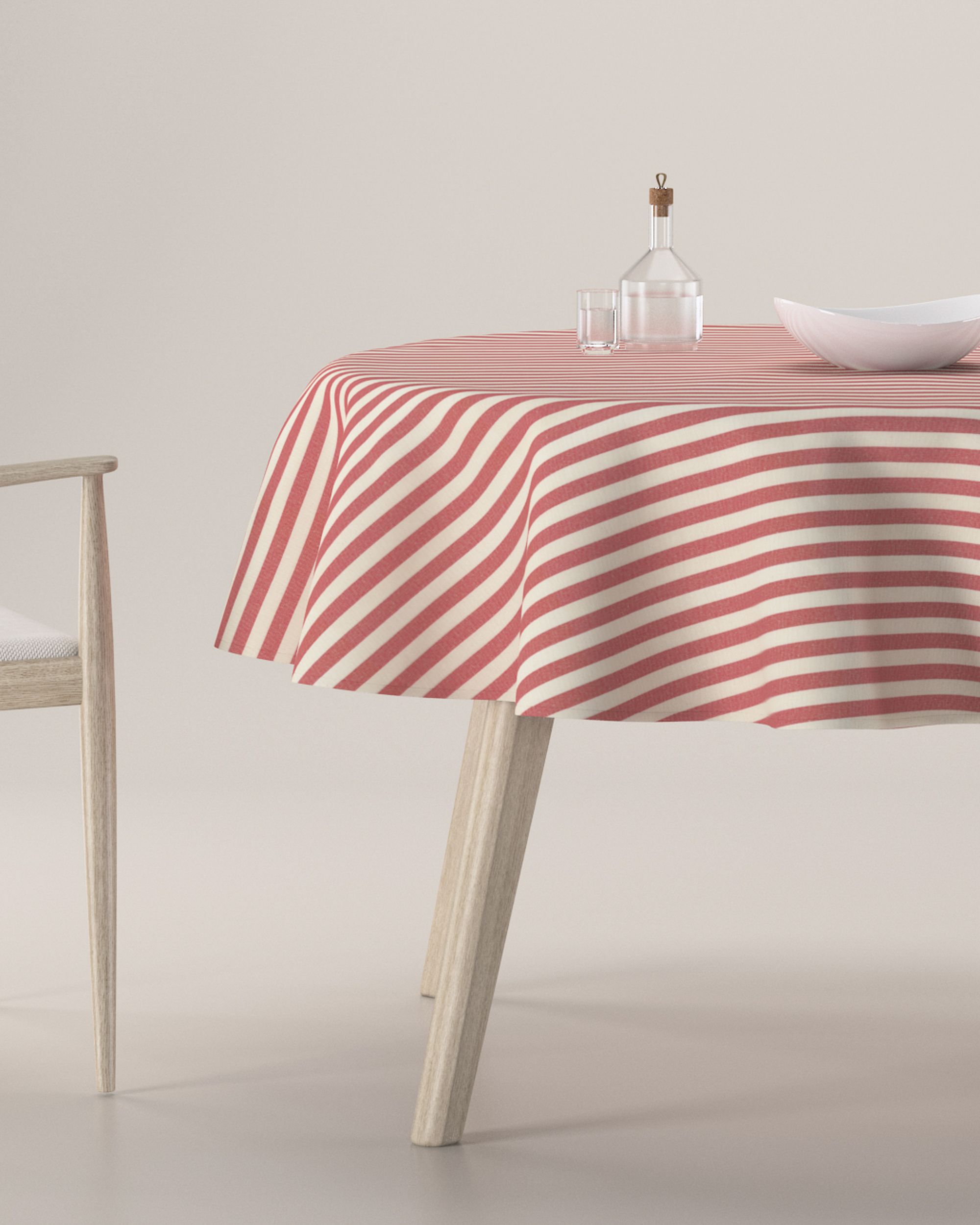 Rond tafelkleed kleur product rood stof met patroon