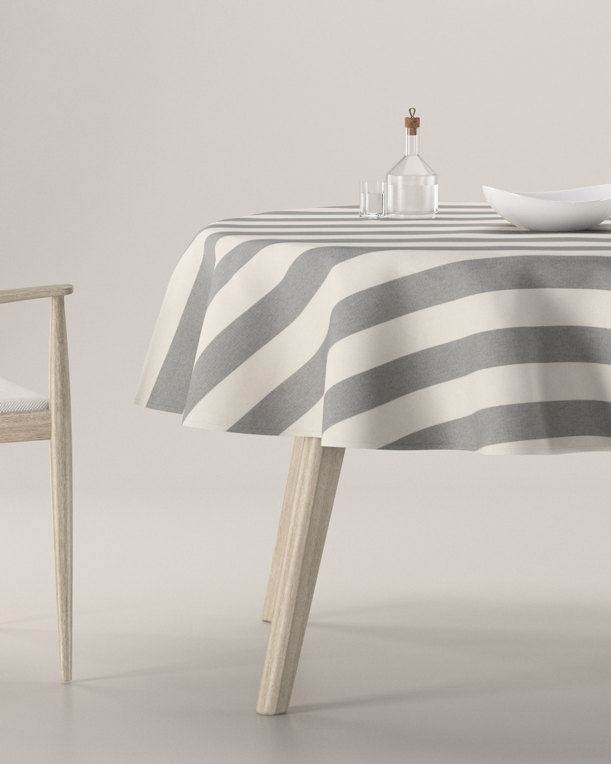 Rond tafelkleed kleur product grijs stof met patroon