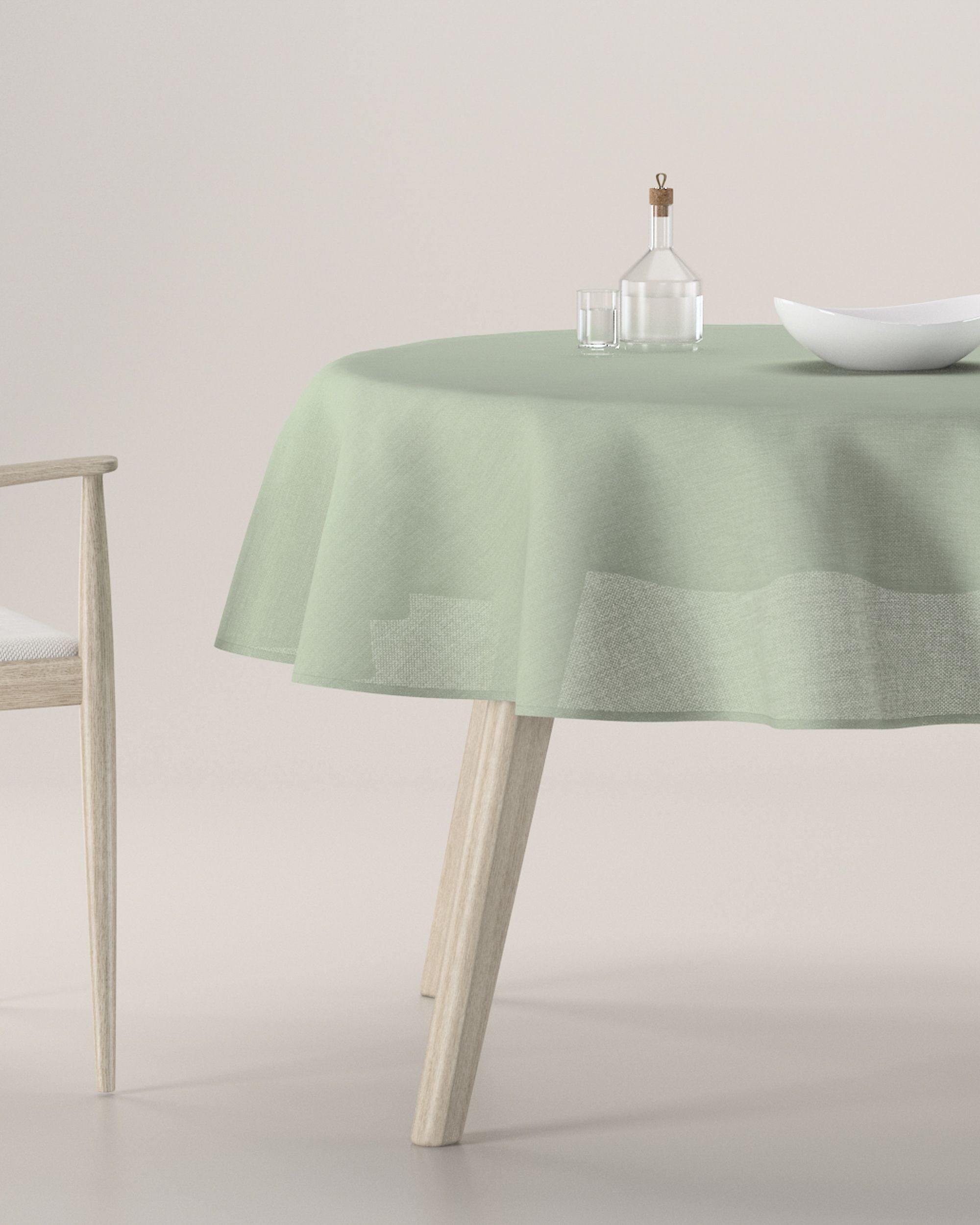 Rond tafelkleed kleur product groen stof met structuur