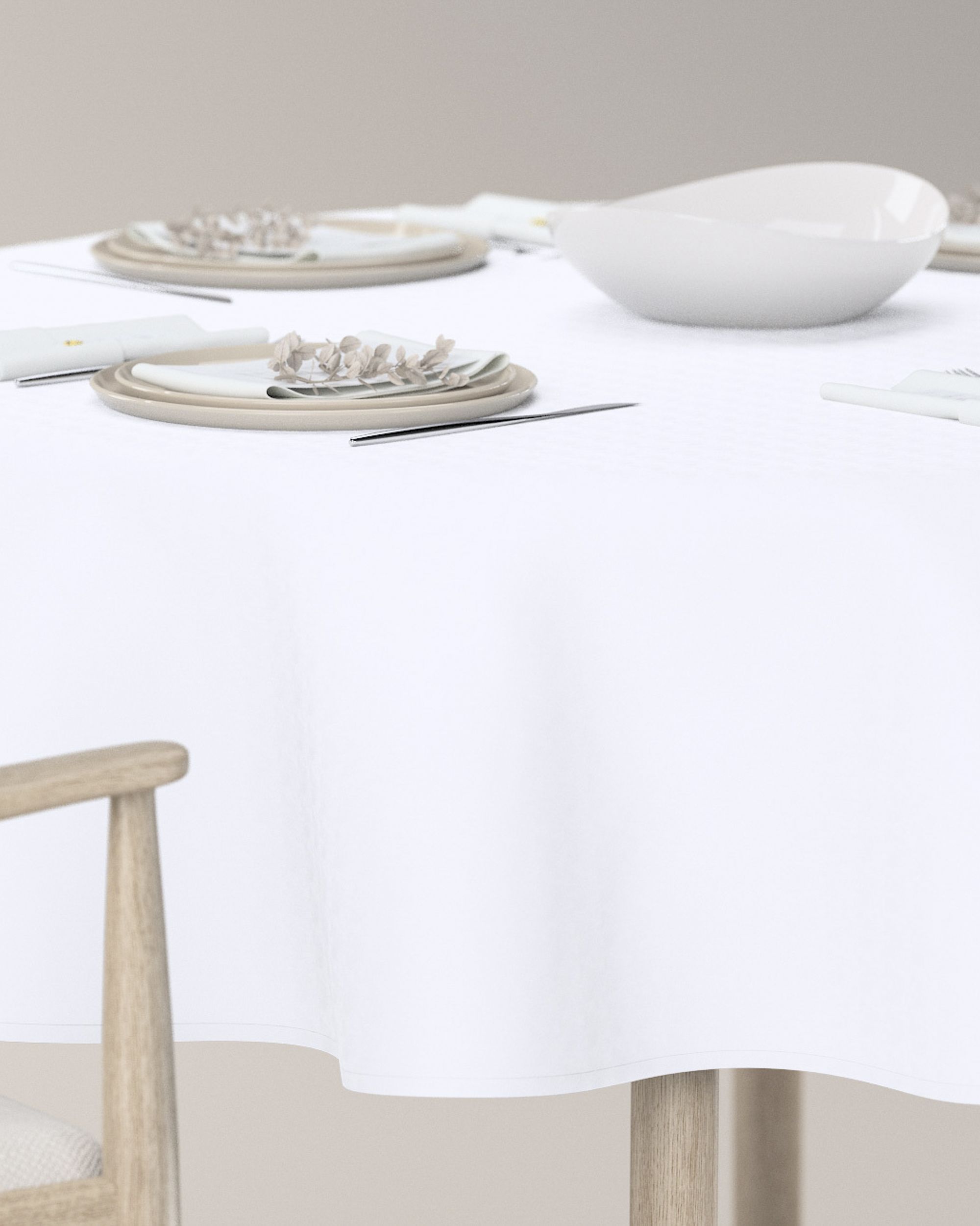 Rond tafelkleed kleur product wit (hover)