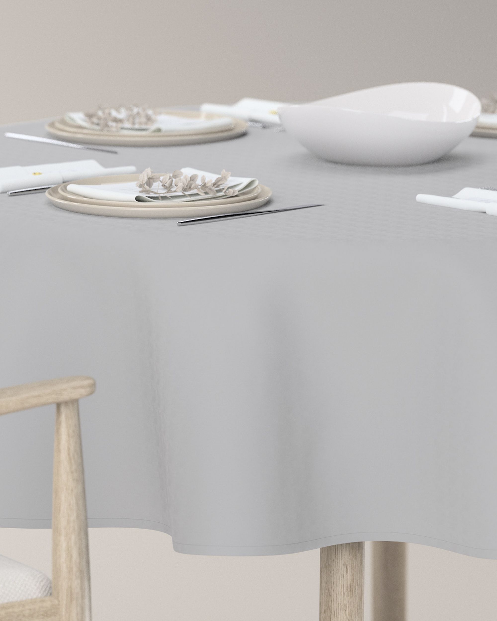 Rond tafelkleed kleur product grijs (hover)