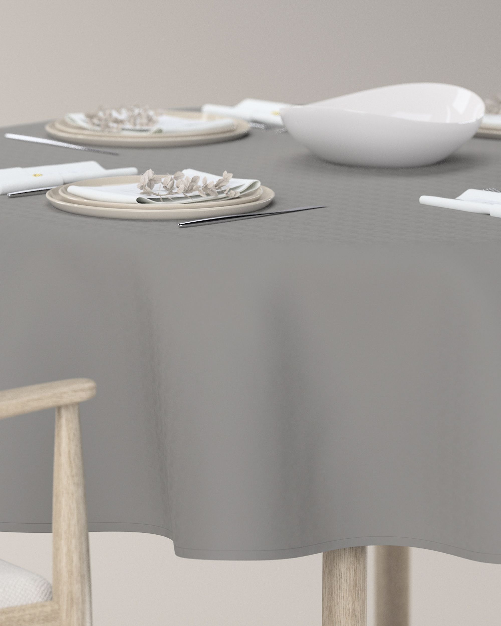 Rond tafelkleed kleur product grijs (hover)