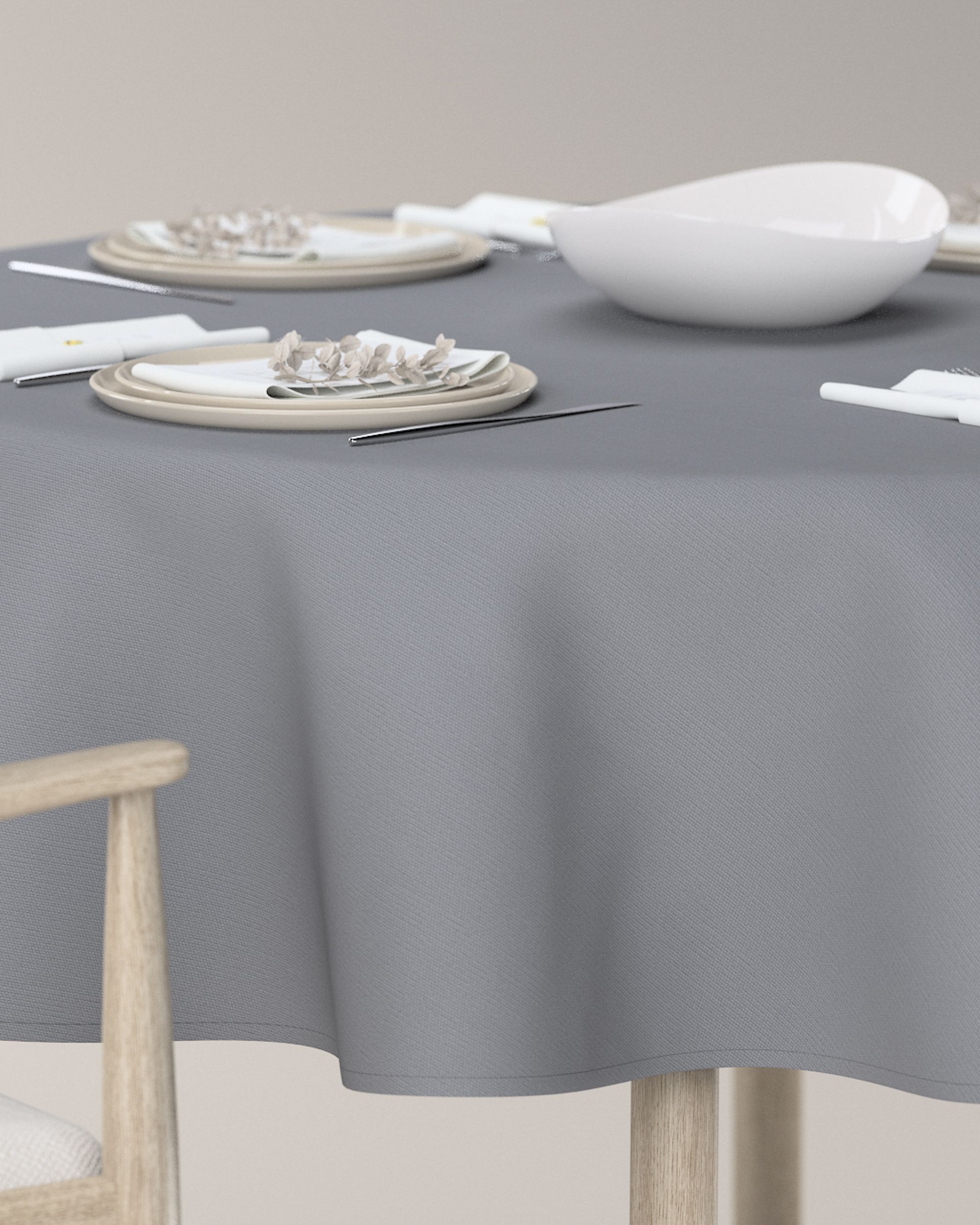 Rond tafelkleed kleur product grijs (hover)
