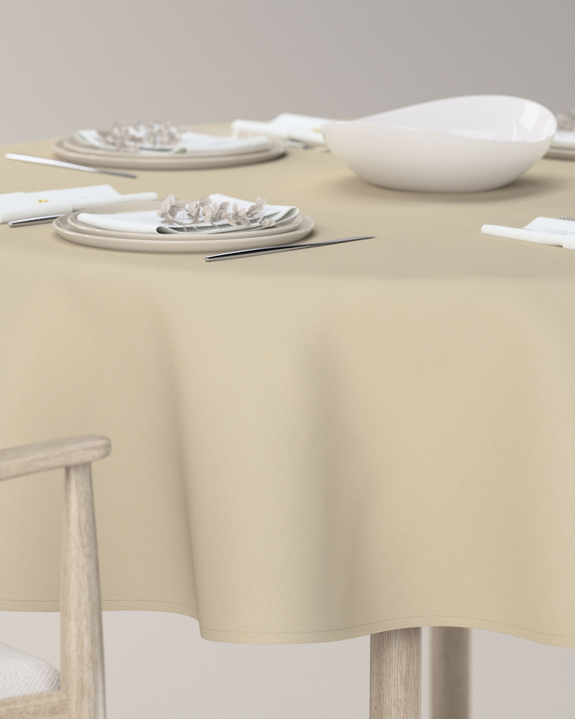 Rond tafelkleed kleur product beige (hover)