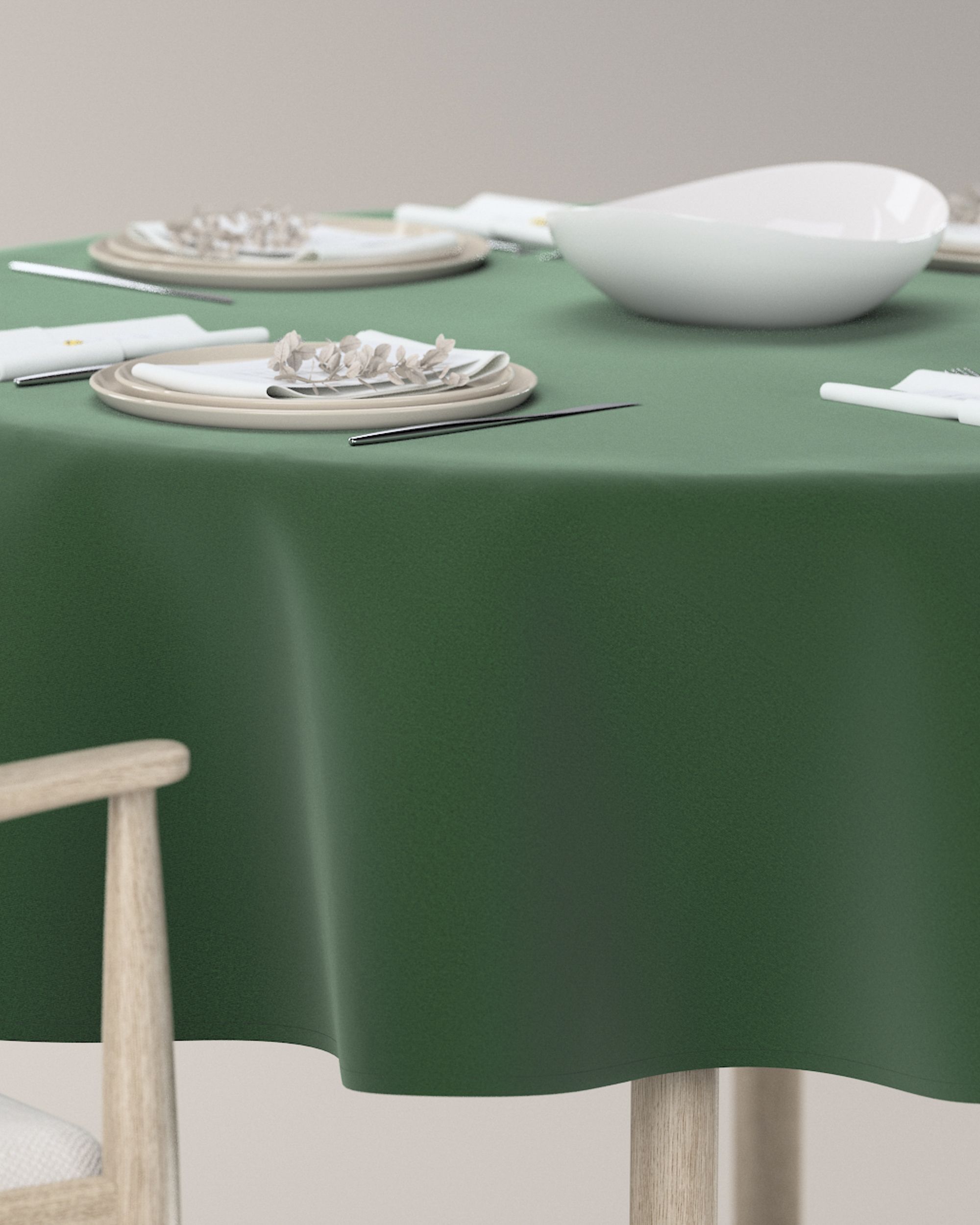 Rond tafelkleed kleur product groen stof glanzend, fluweel (hover)