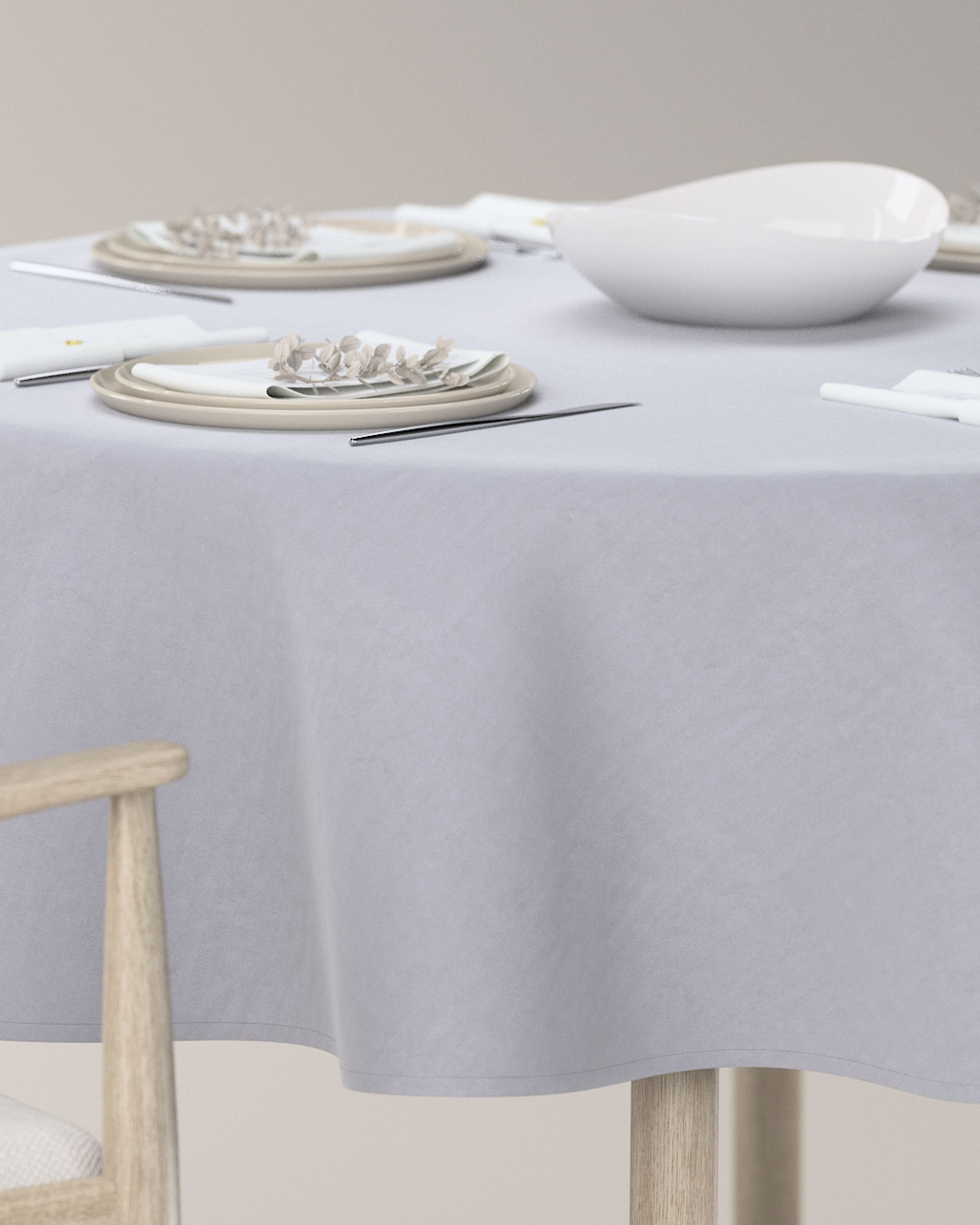 Rond tafelkleed kleur product grijs stof glanzend, fluweel (hover)