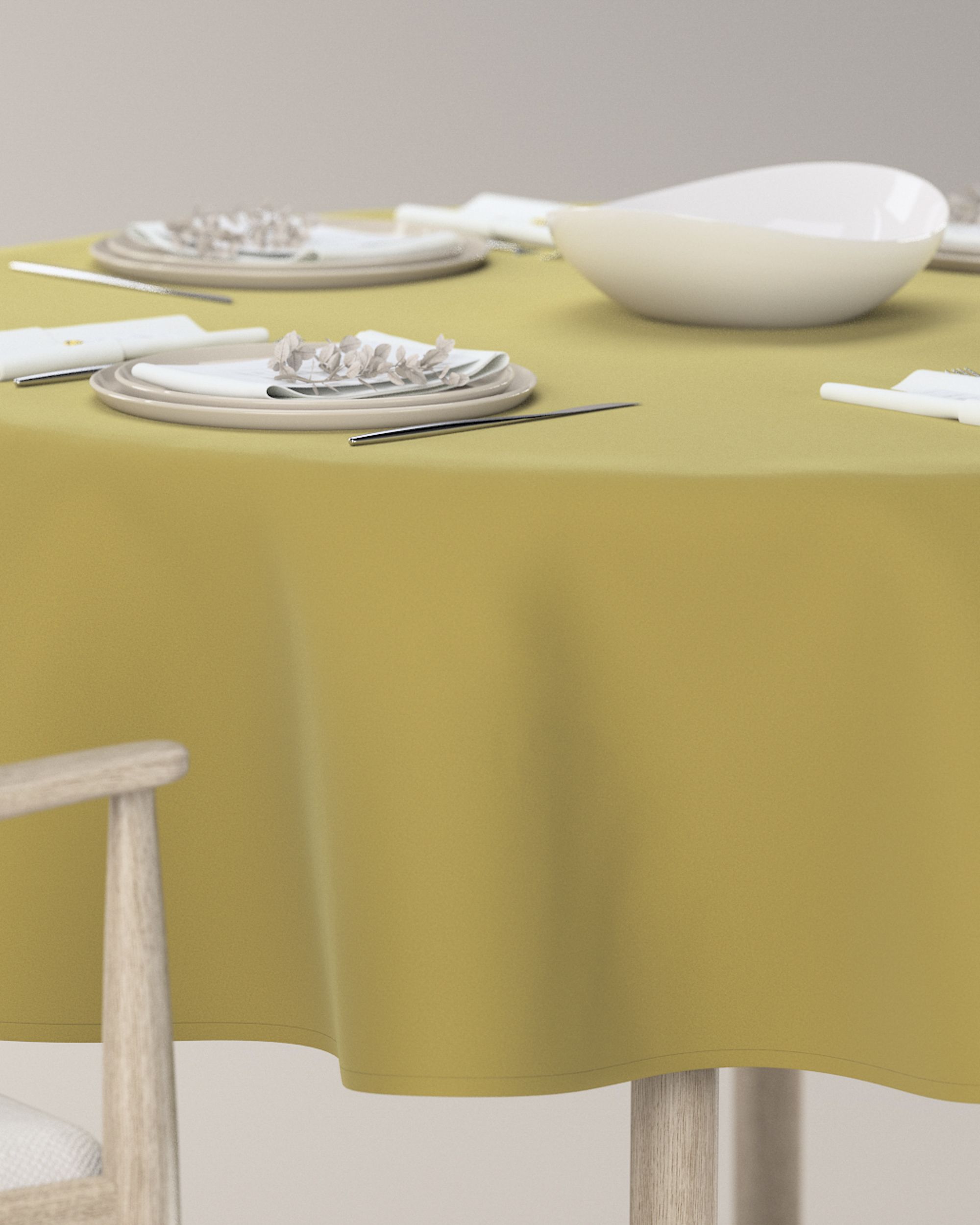Rond tafelkleed kleur product groen stof glanzend, fluweel (hover)
