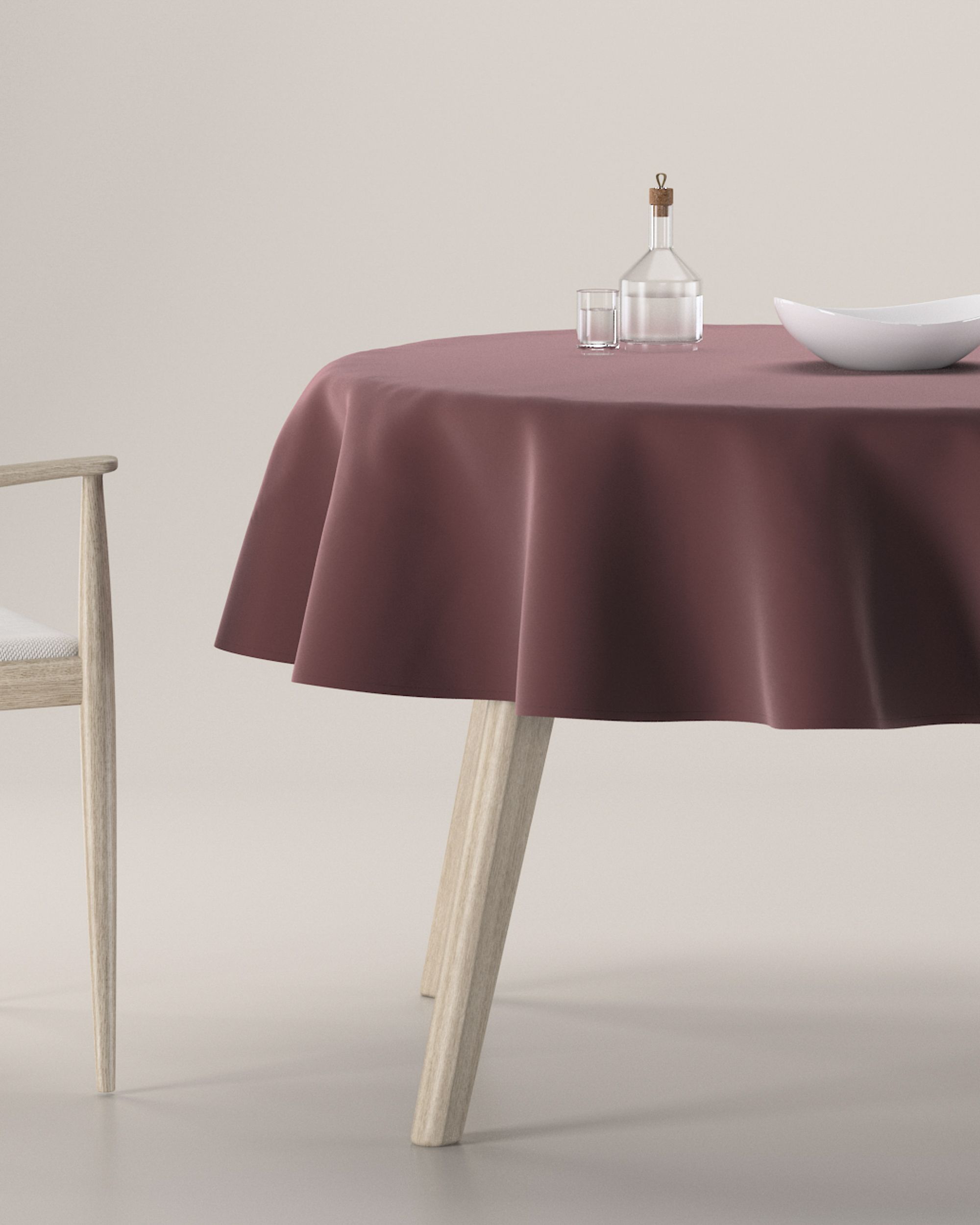 Rond tafelkleed kleur product rood stof glanzend, fluweel