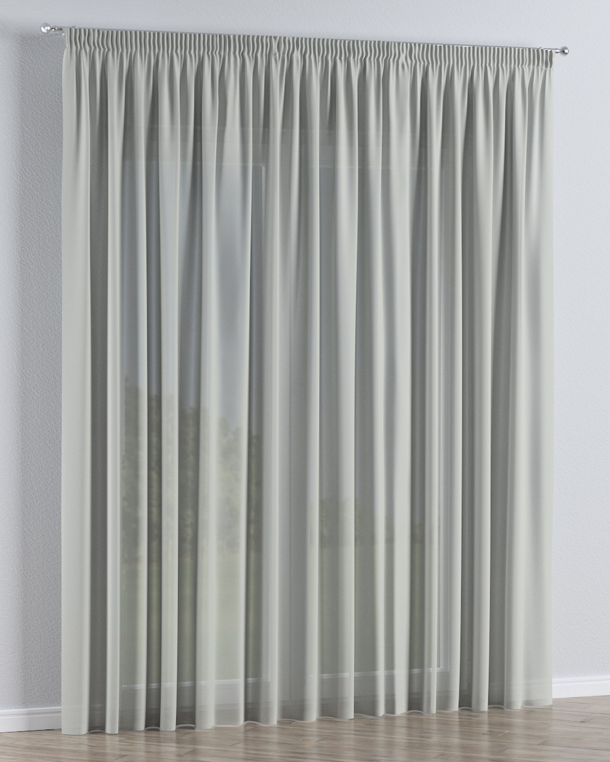 Vitragegordijn met plooiband kleur product crème stof halftransparant, met structuur (hover)