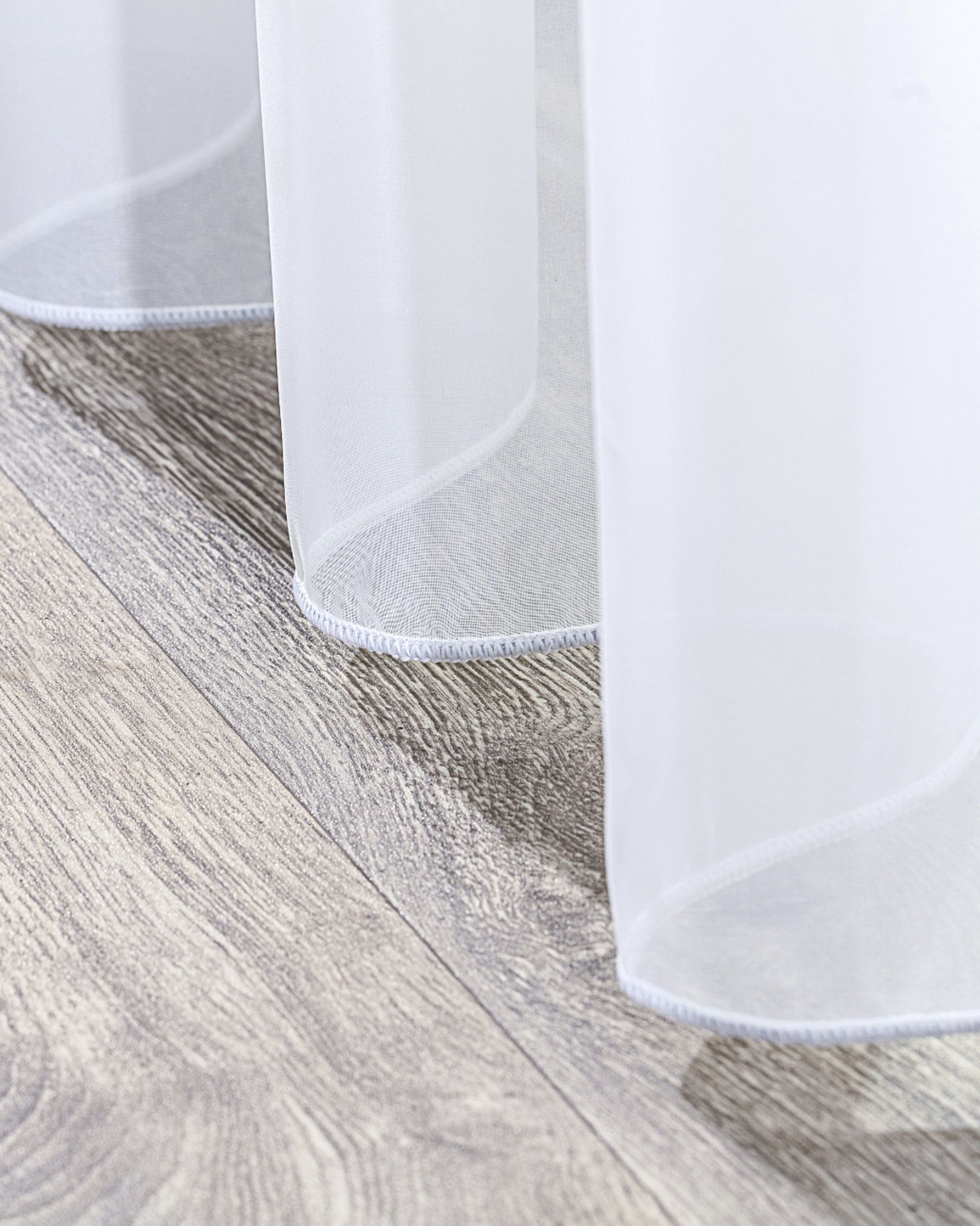 Vitragegordijn met plooiband kleur product wit stof halftransparant, met structuur (hover)