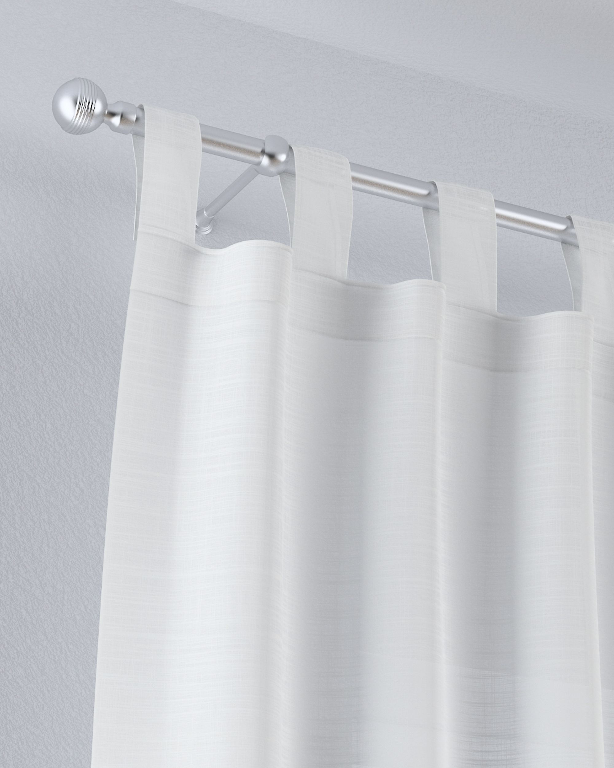 Vitragegordijn met lussen kleur product crème stof halftransparant, met structuur (hover)