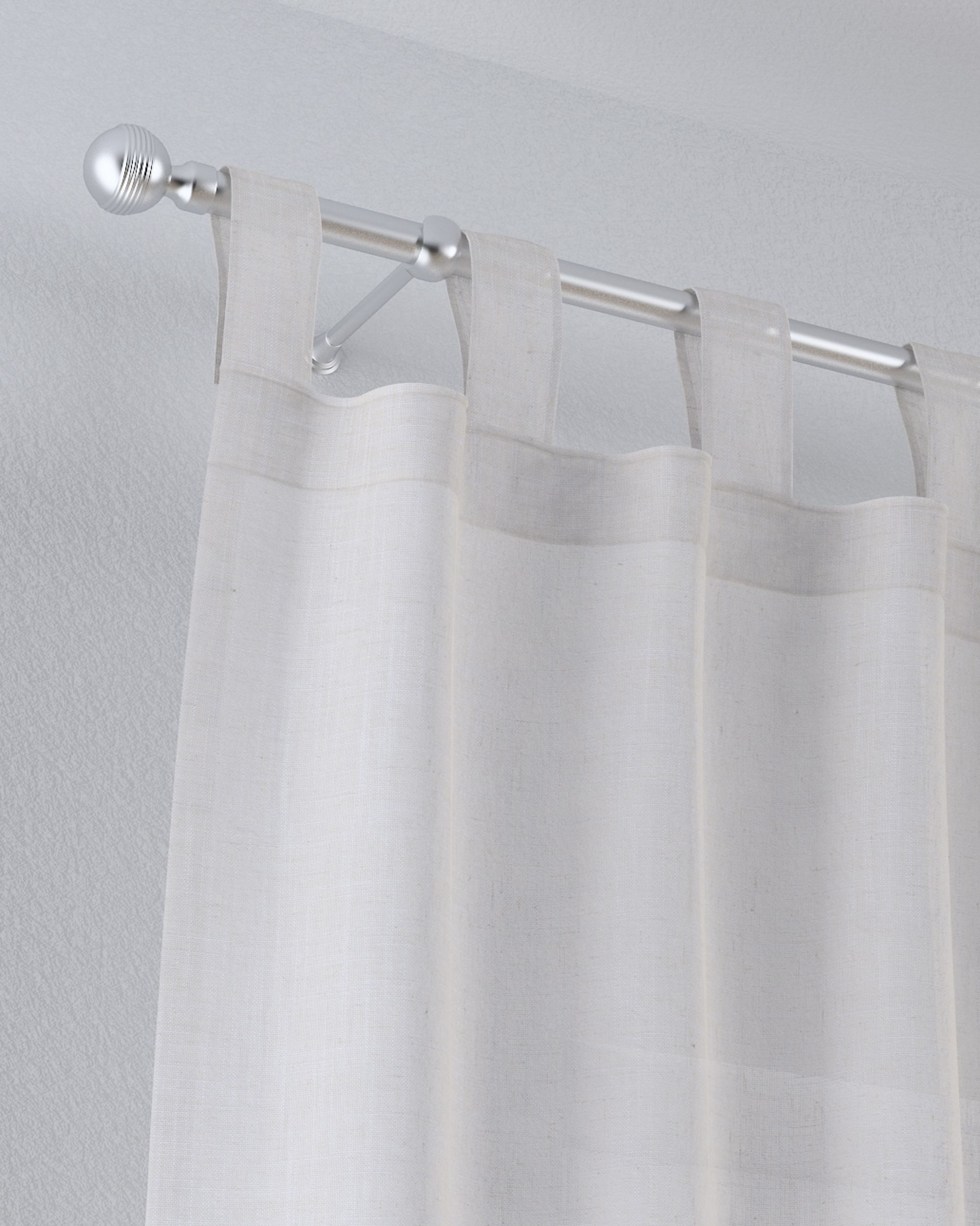 Vitragegordijn met lussen kleur product beige stof halftransparant, met structuur (hover)
