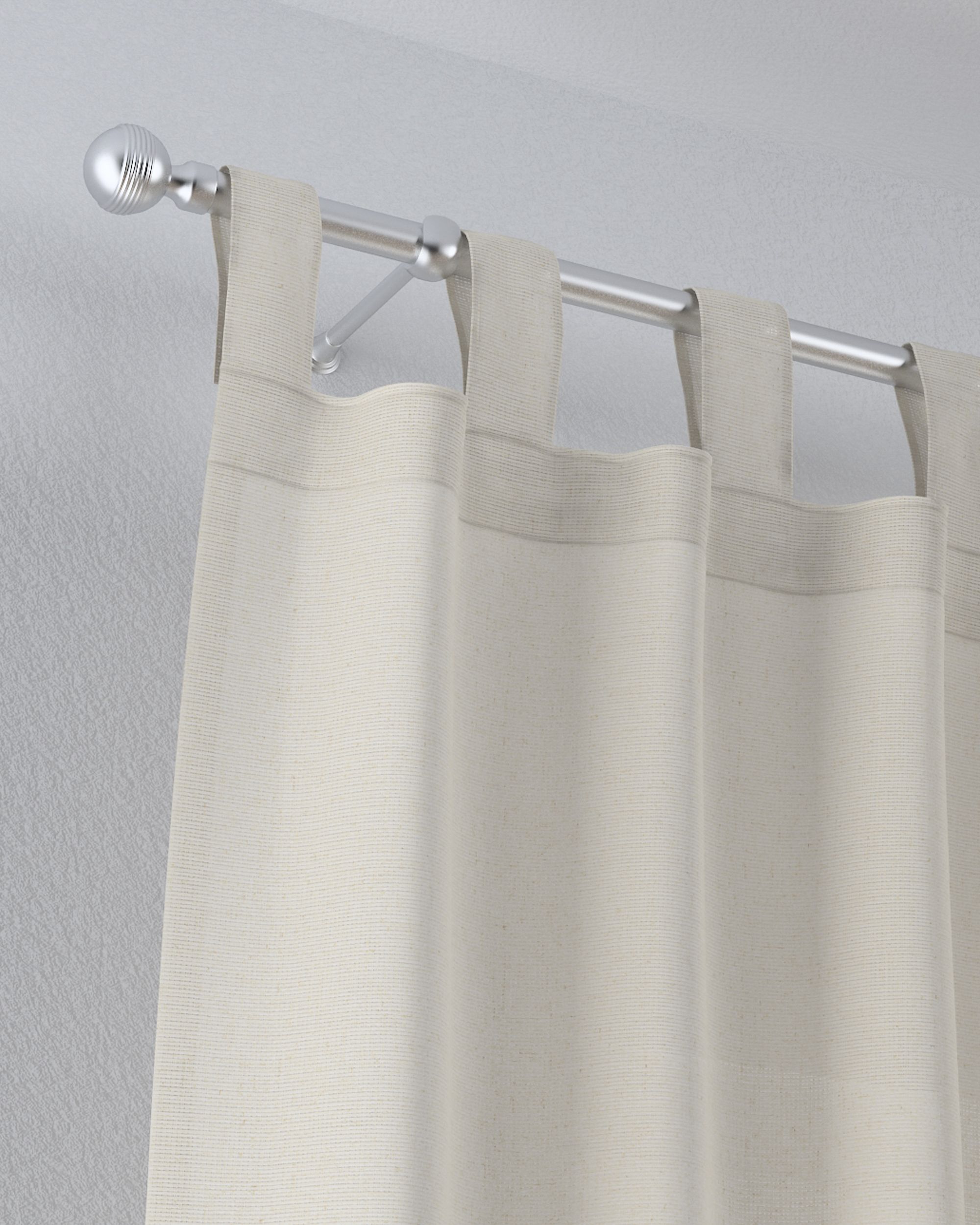 Vitragegordijn met lussen kleur product beige stof halftransparant, met structuur (hover)