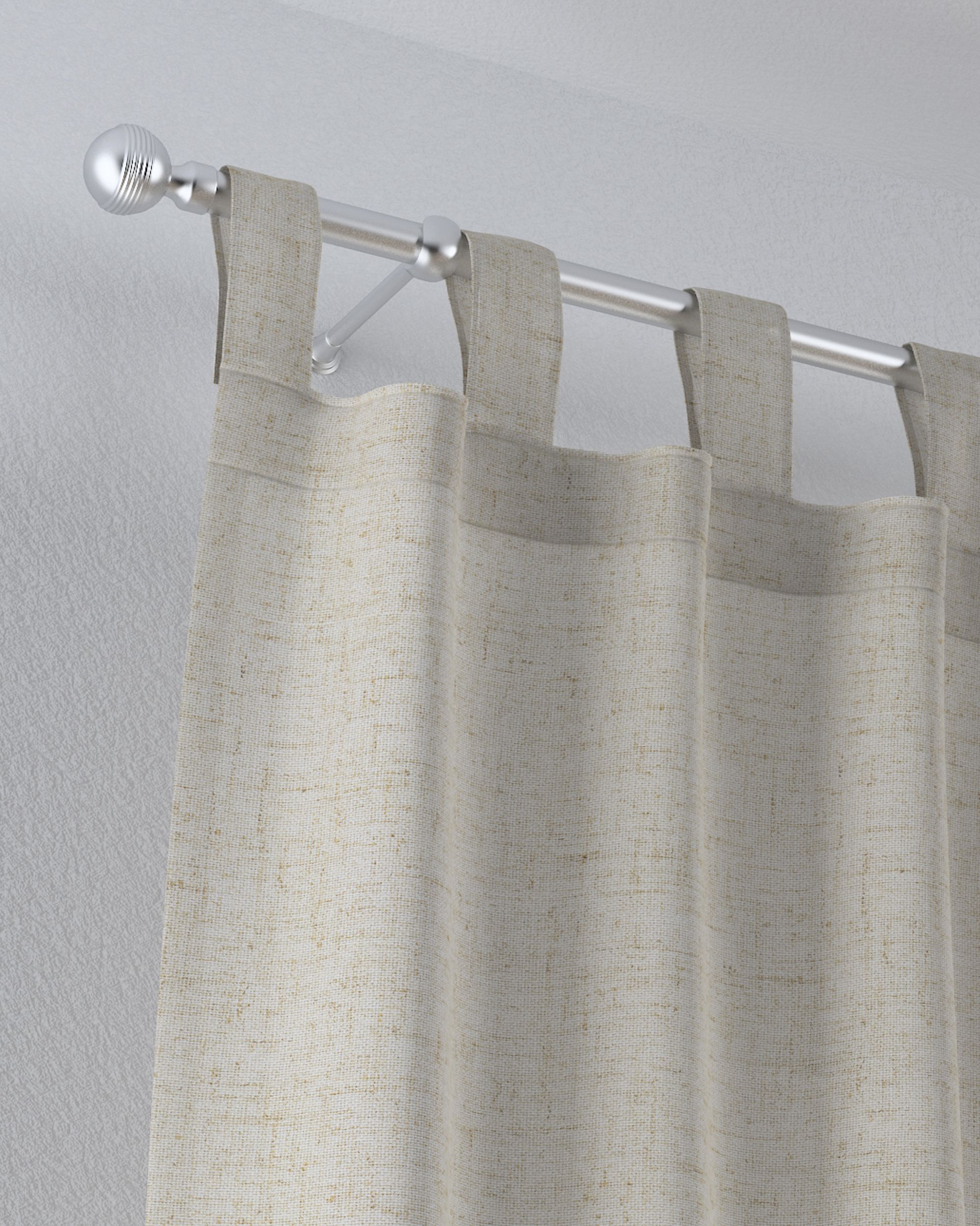 Vitragegordijn met lussen kleur product beige stof halftransparant (hover)