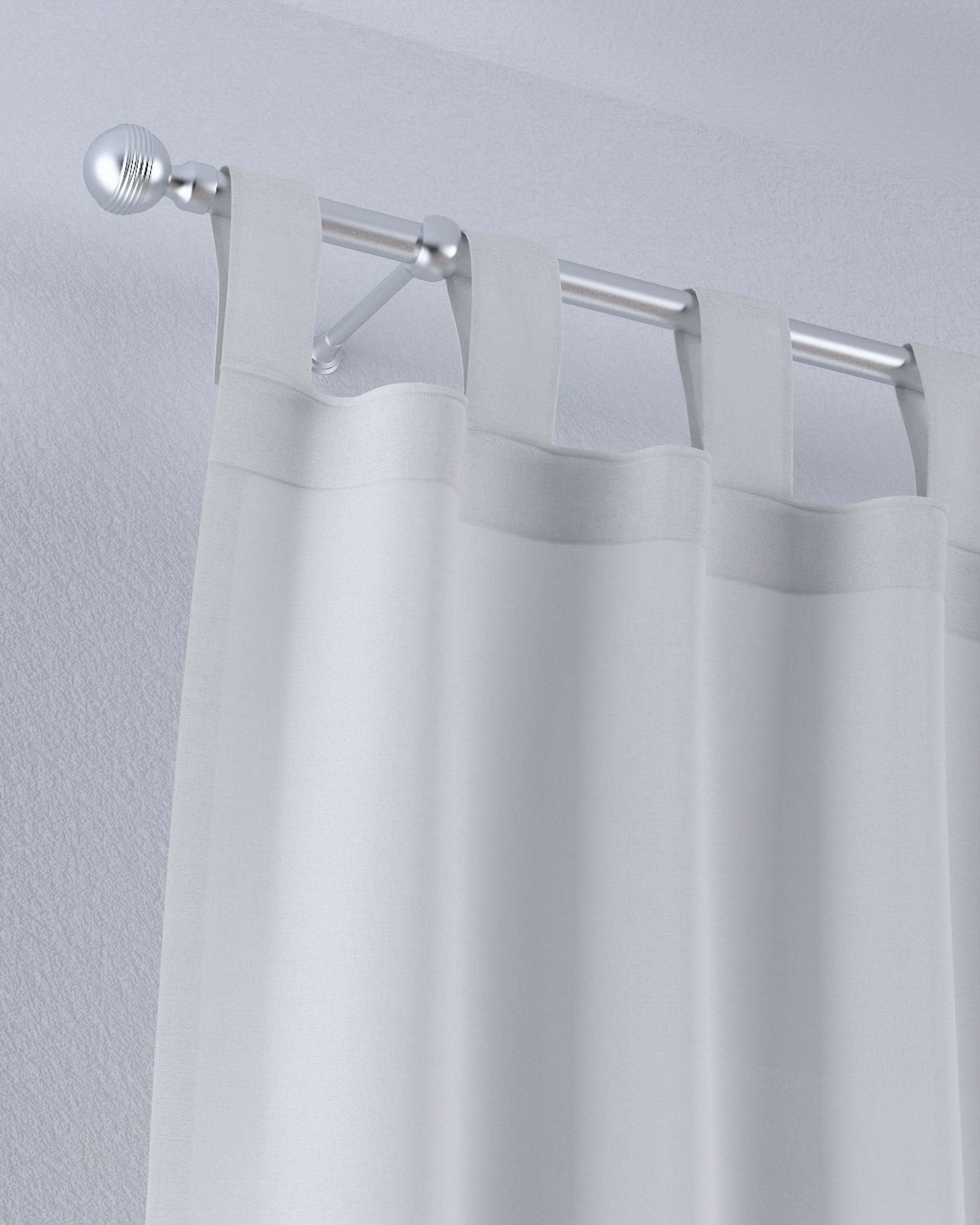 Vitragegordijn met lussen kleur product crème stof halftransparant, met structuur (hover)