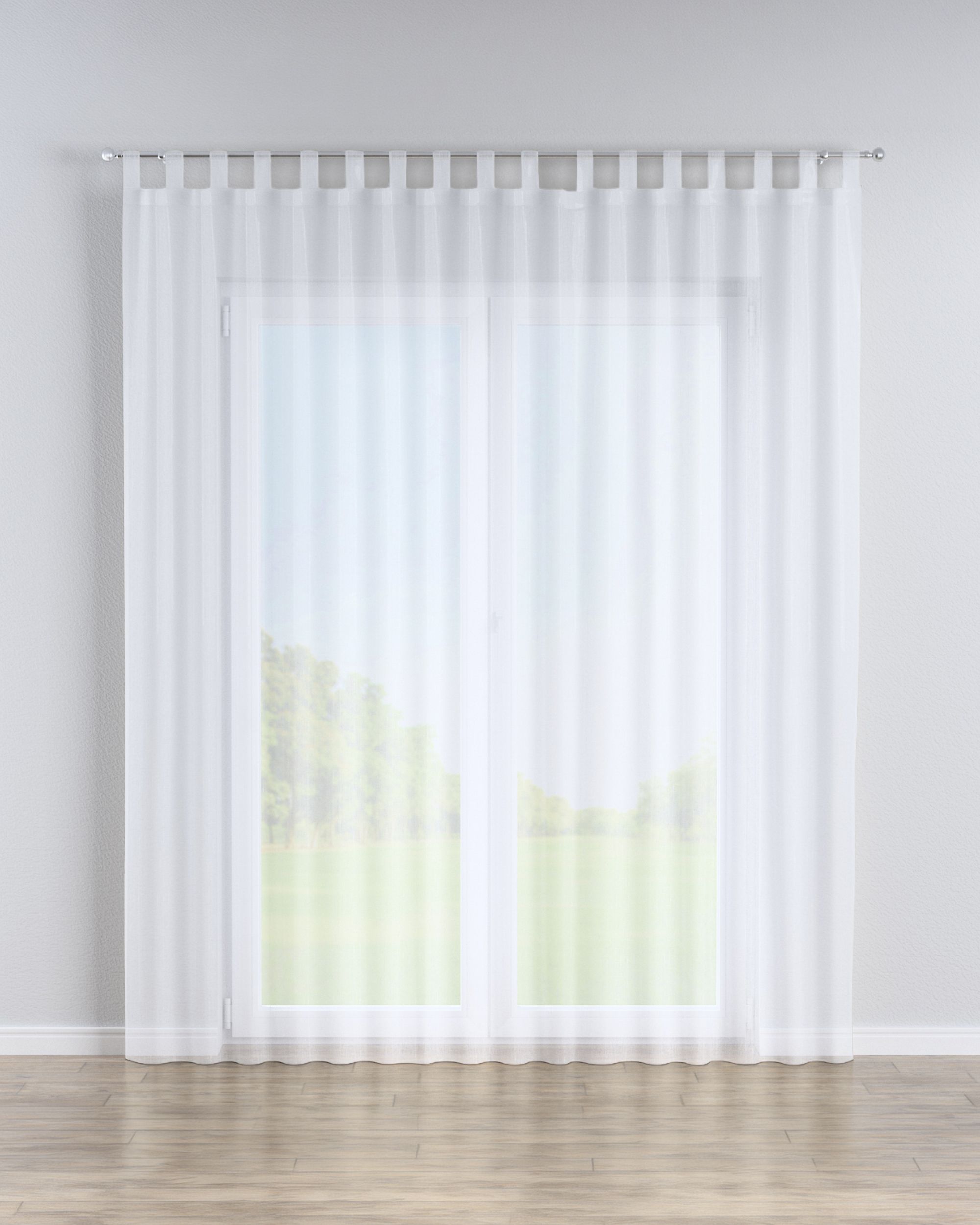 Vitragegordijn met lussen kleur product crème stof halftransparant, met structuur, met patroon