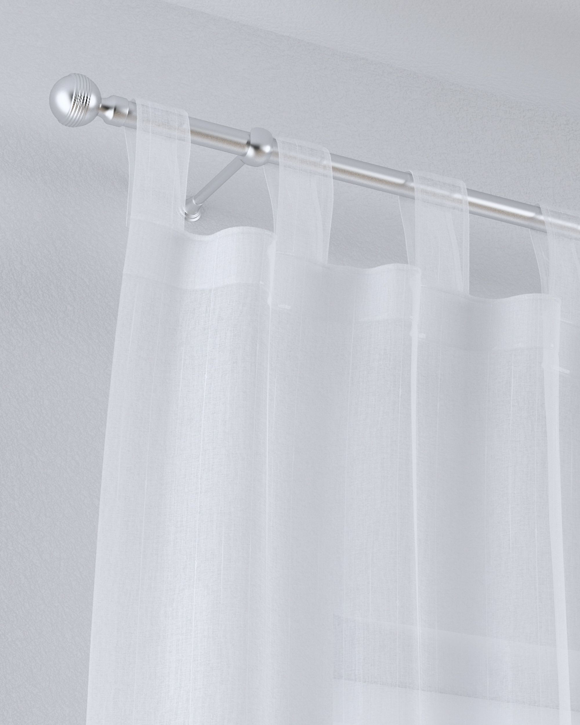 Vitragegordijn met lussen kleur product crème stof halftransparant, met structuur, met patroon (hover)