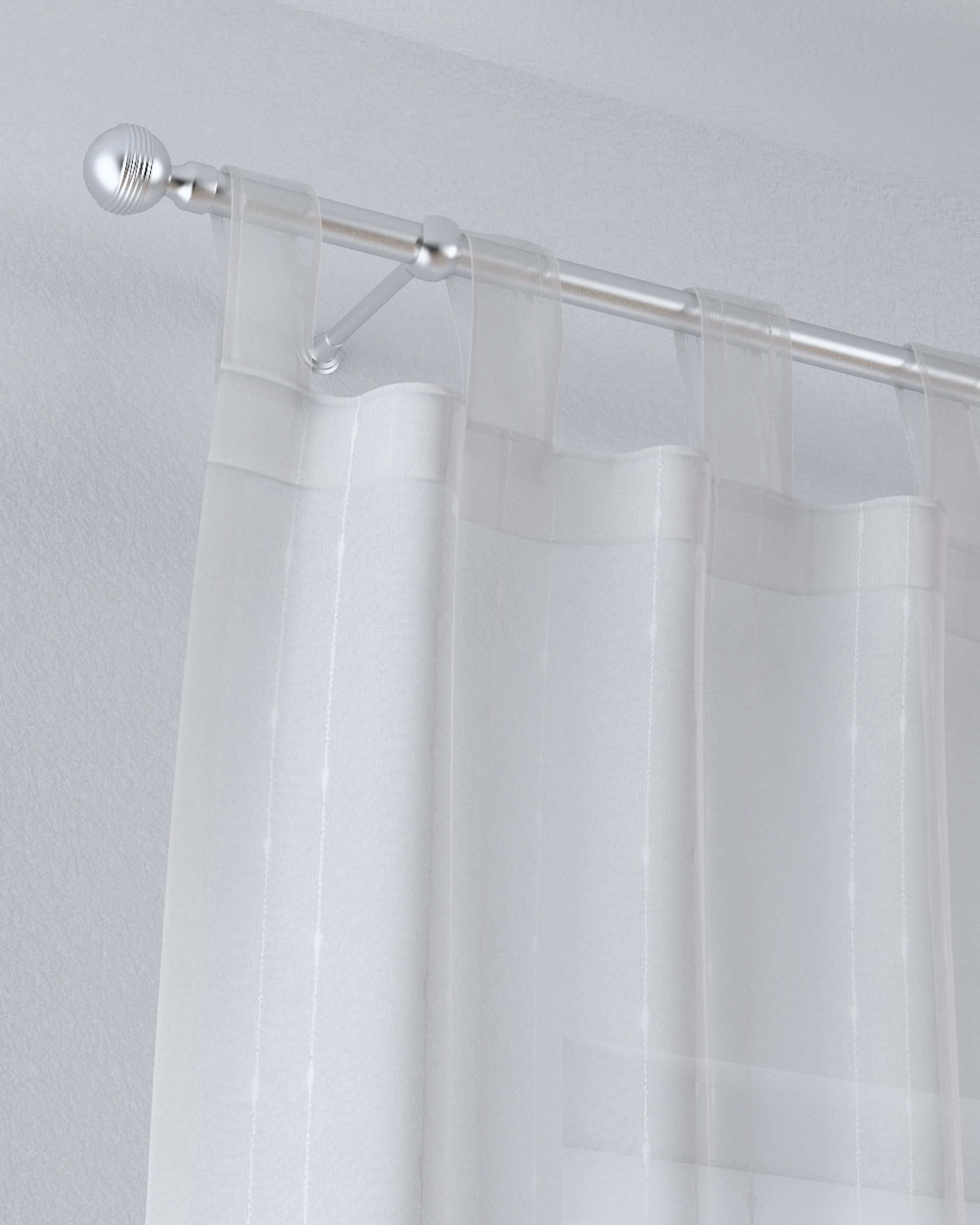 Vitragegordijn met lussen kleur product crème stof halftransparant, met structuur, met patroon (hover)