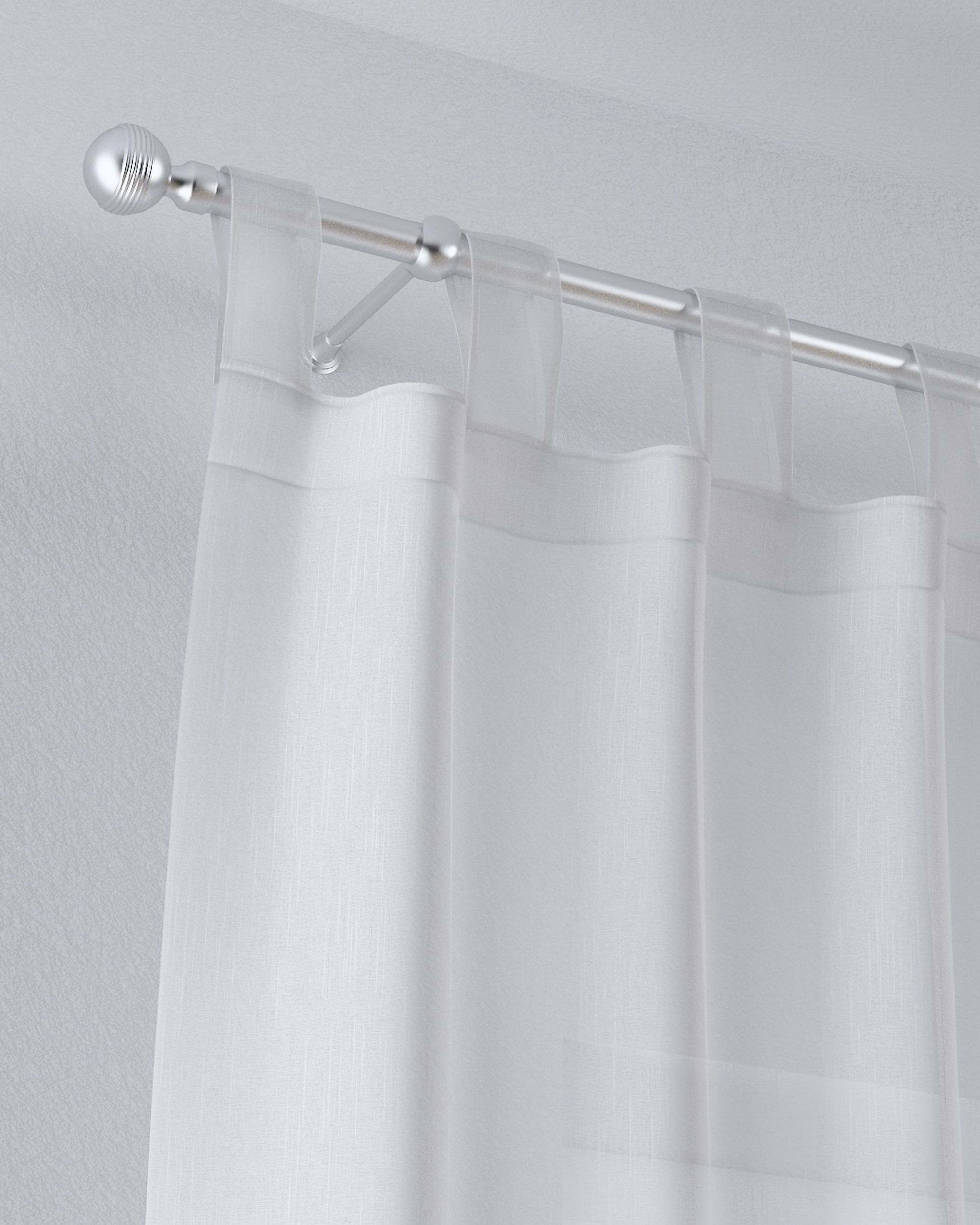 Vitragegordijn met lussen kleur product crème stof halftransparant, met structuur, met patroon (hover)