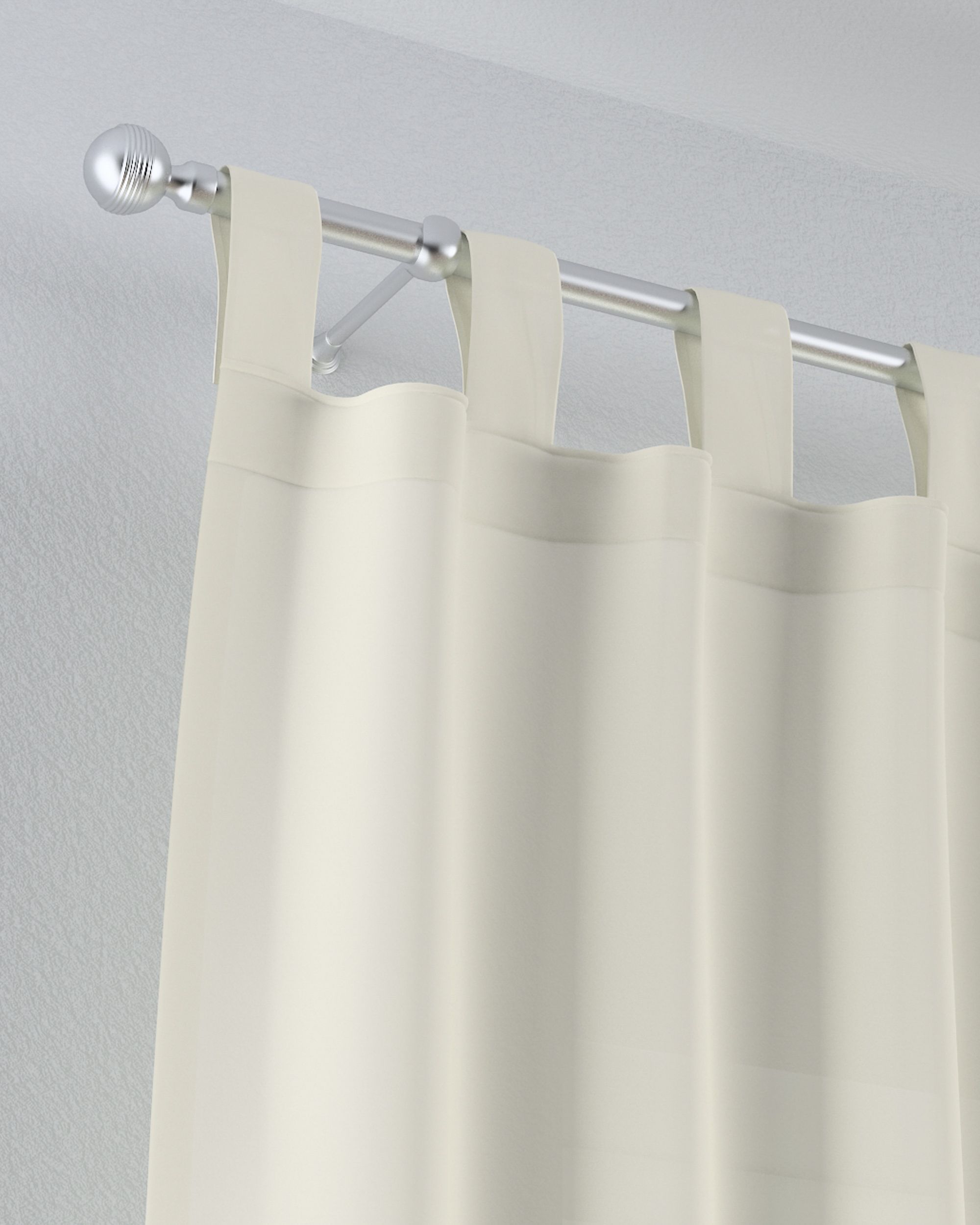 Vitragegordijn met lussen kleur product crème stof halftransparant, met structuur (hover)