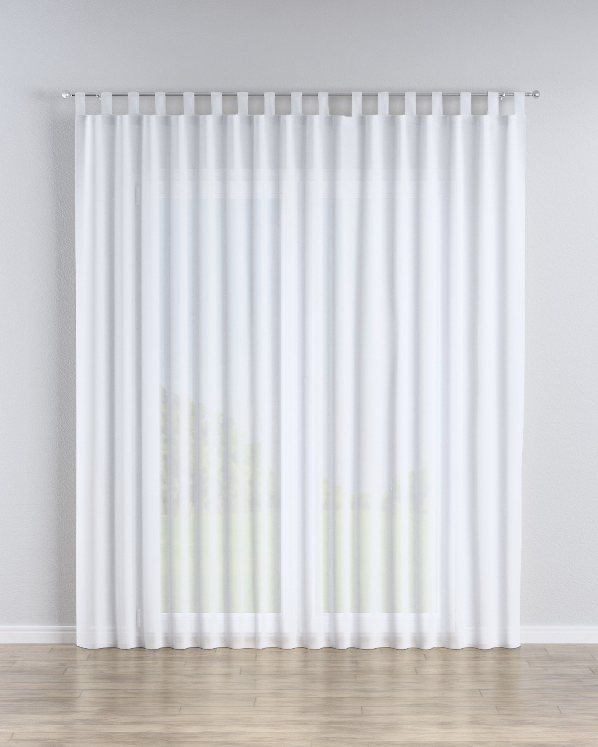 Vitragegordijn met lussen kleur product wit stof halftransparant, met structuur