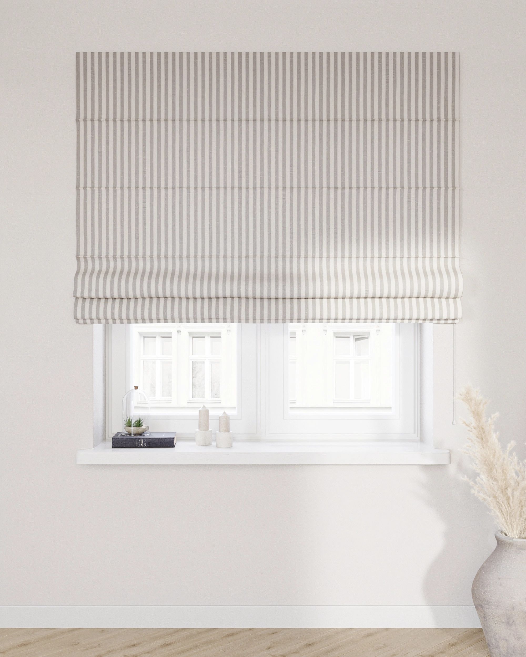 Vouwgordijn Capri kleur product grijs stof met patroon (hover)
