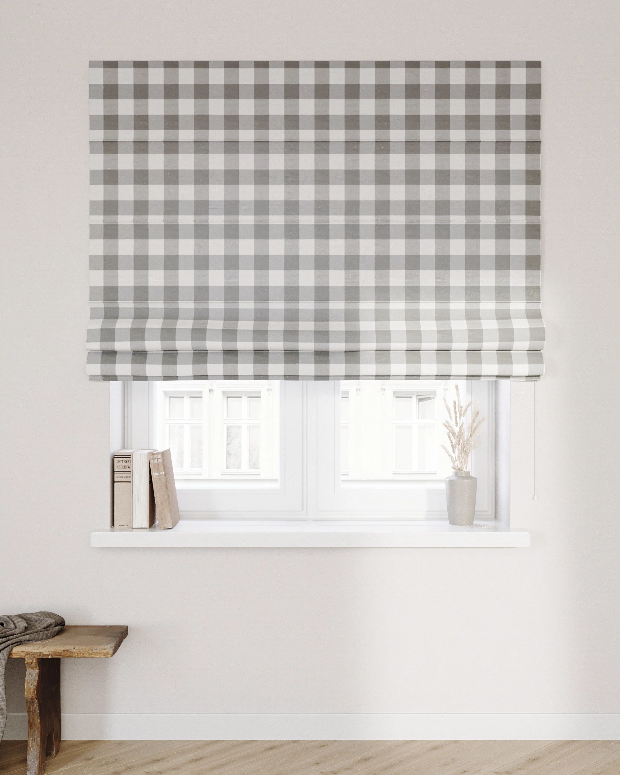 Vouwgordijn Capri kleur product grijs stof met patroon (hover)