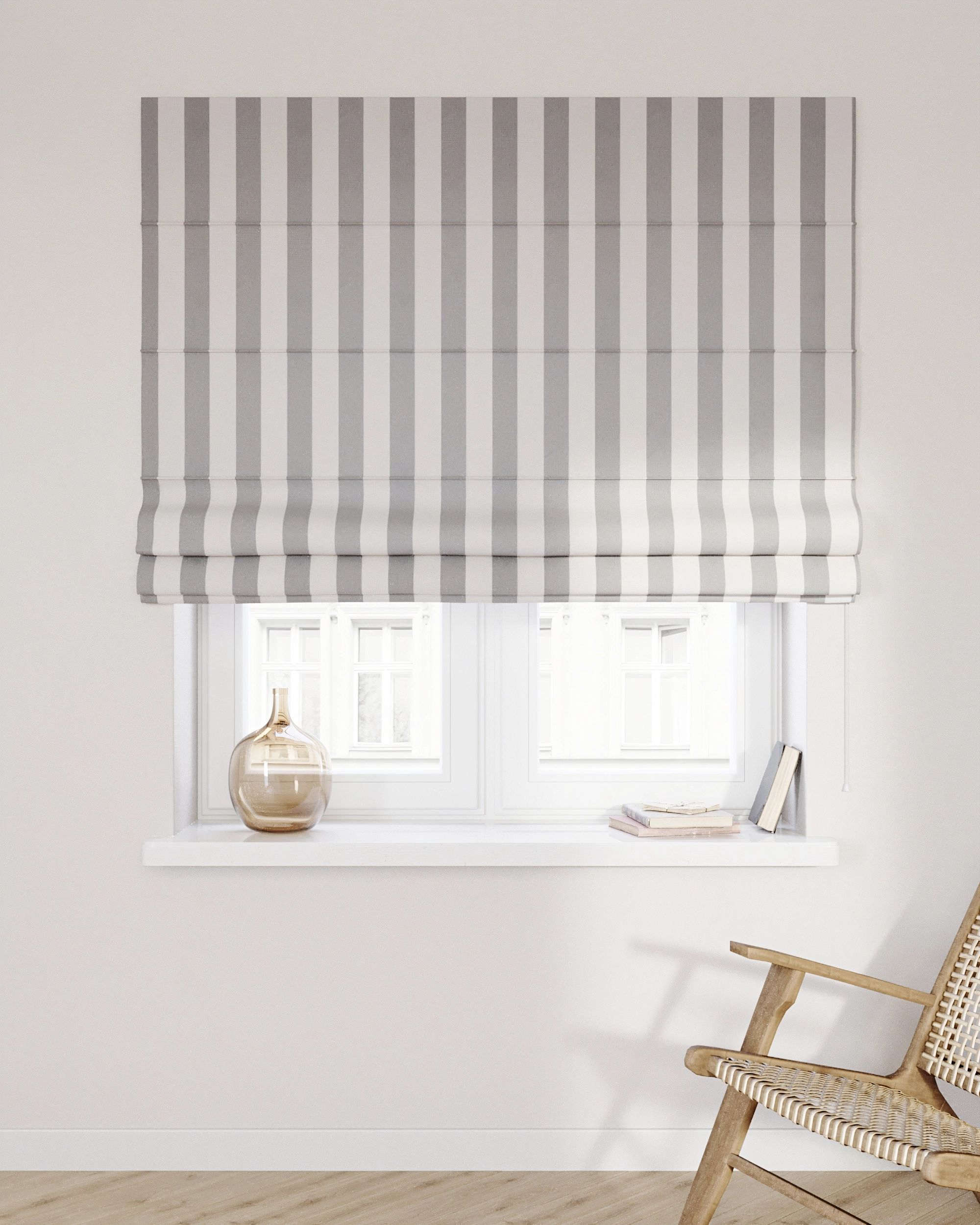Vouwgordijn Capri kleur product grijs stof met patroon (hover)