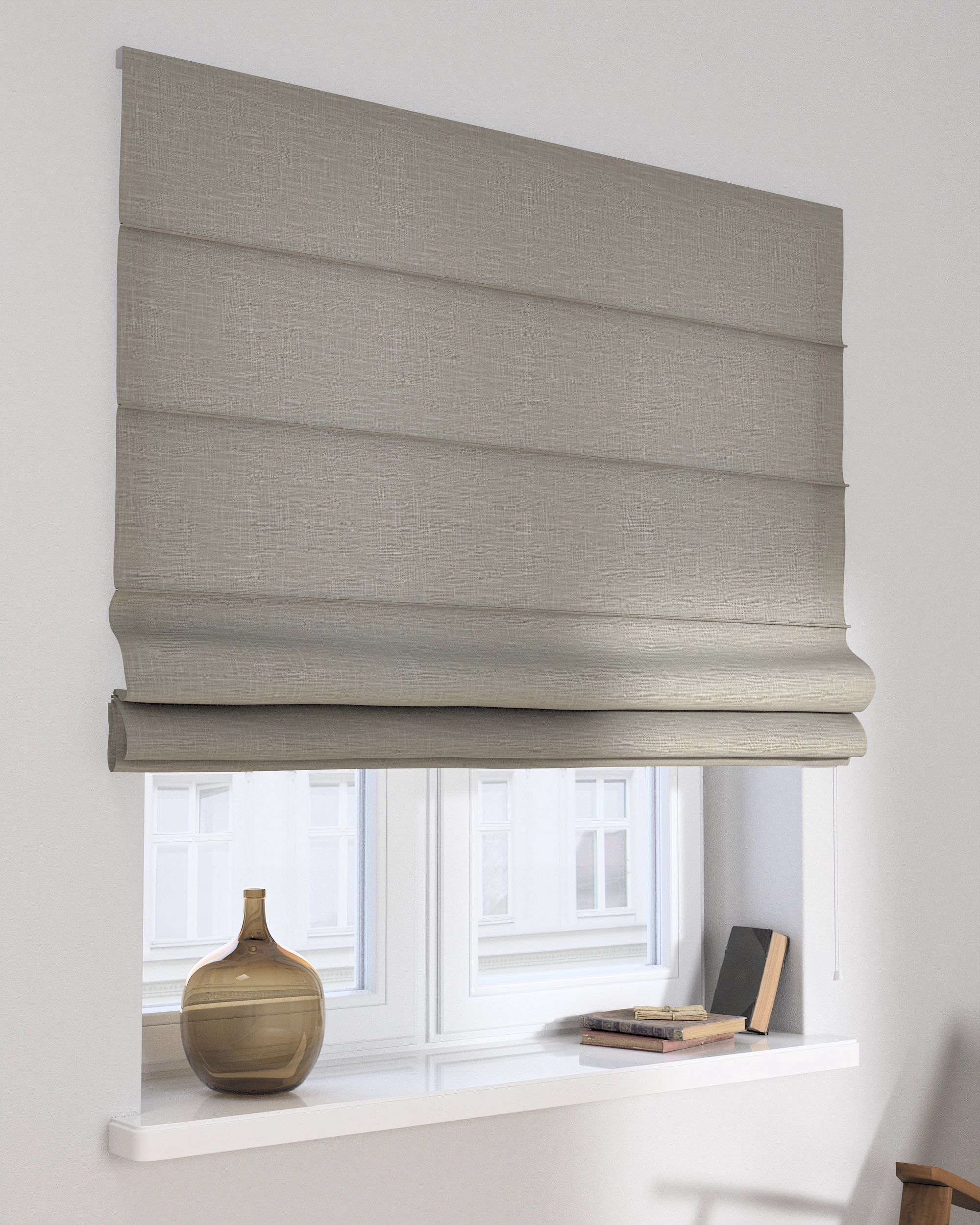 Vouwgordijn Capri kleur product beige stof met structuur