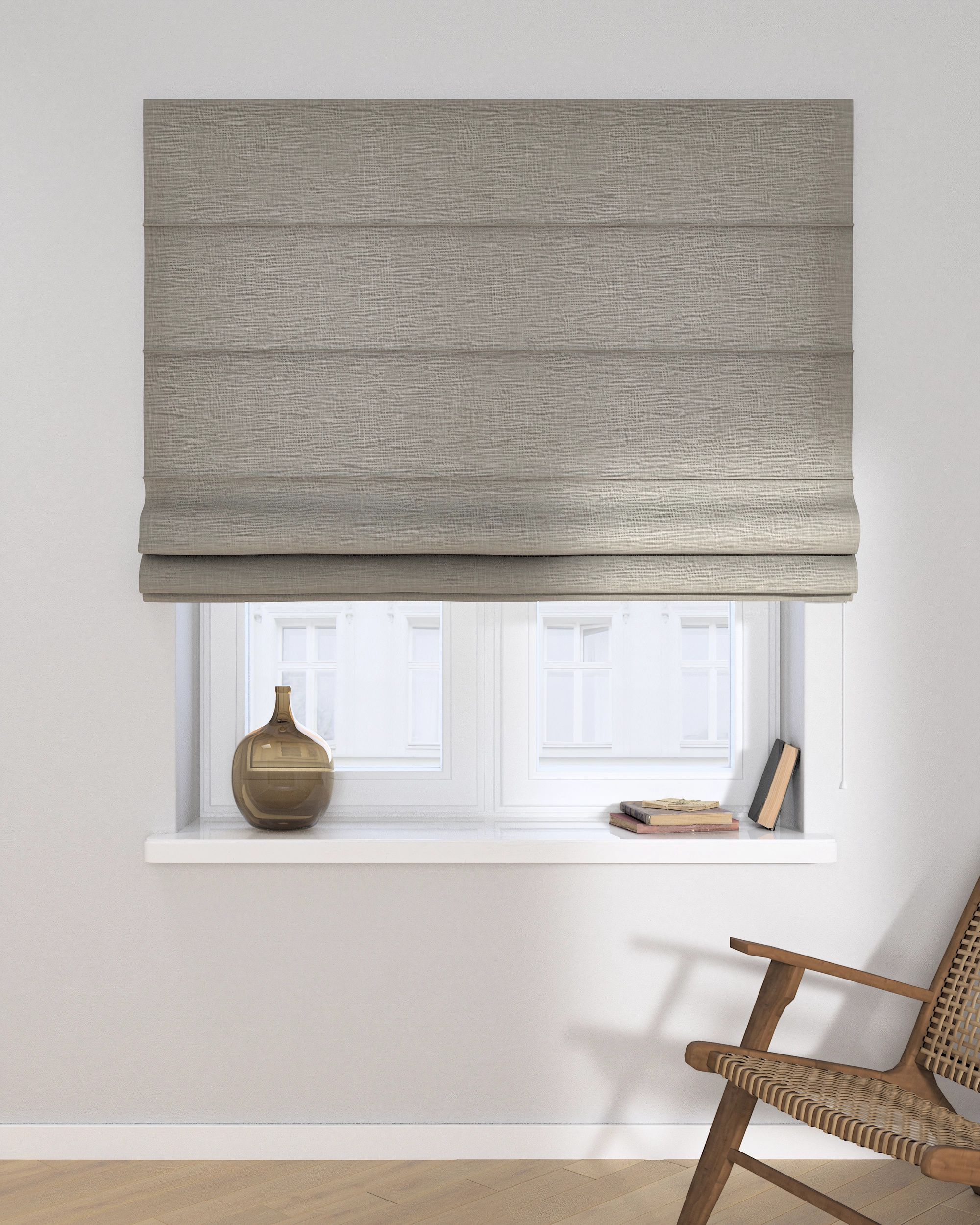 Vouwgordijn Capri kleur product beige stof met structuur (hover)