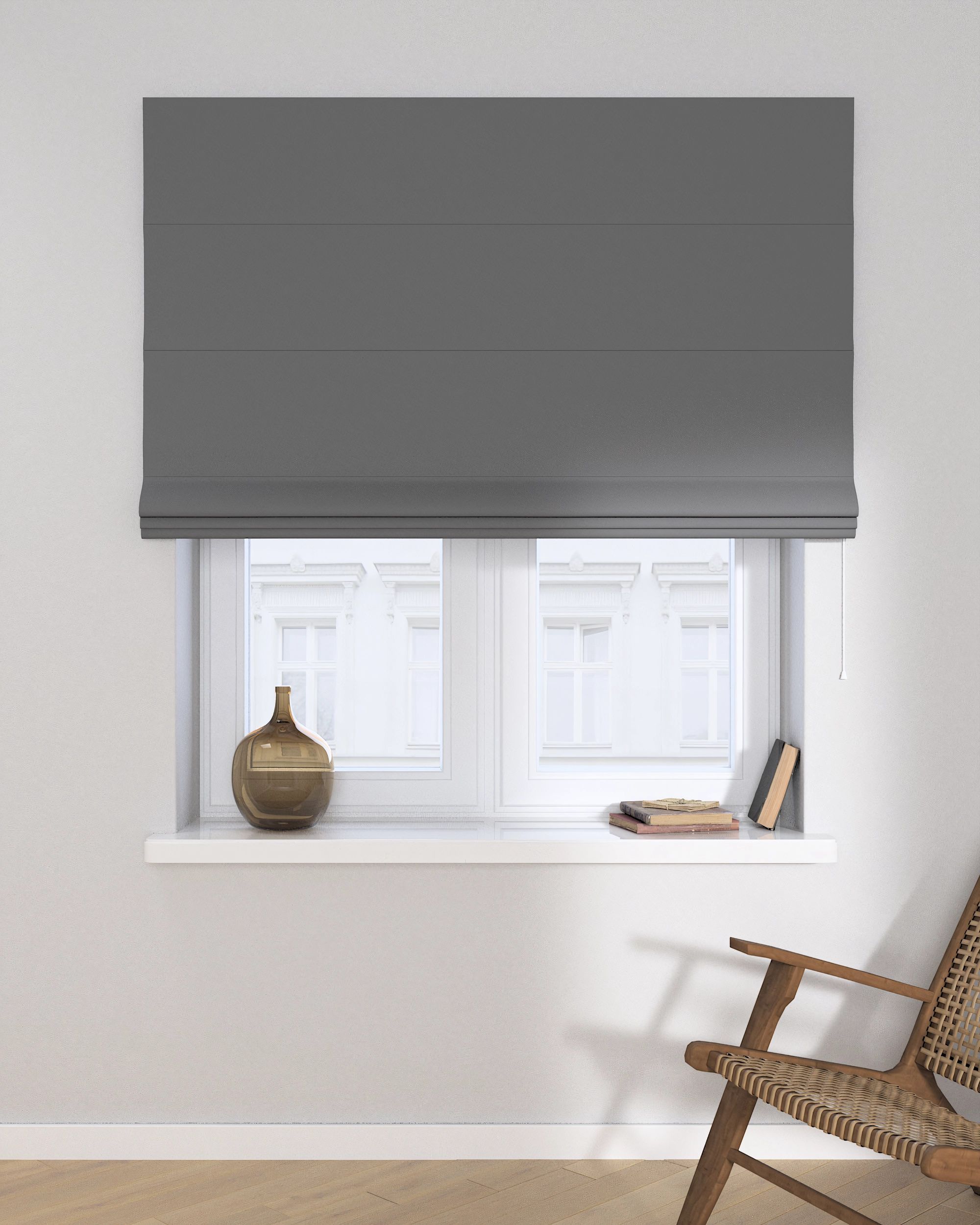Vouwgordijn Capri kleur product zwart stof verduisterend (hover)