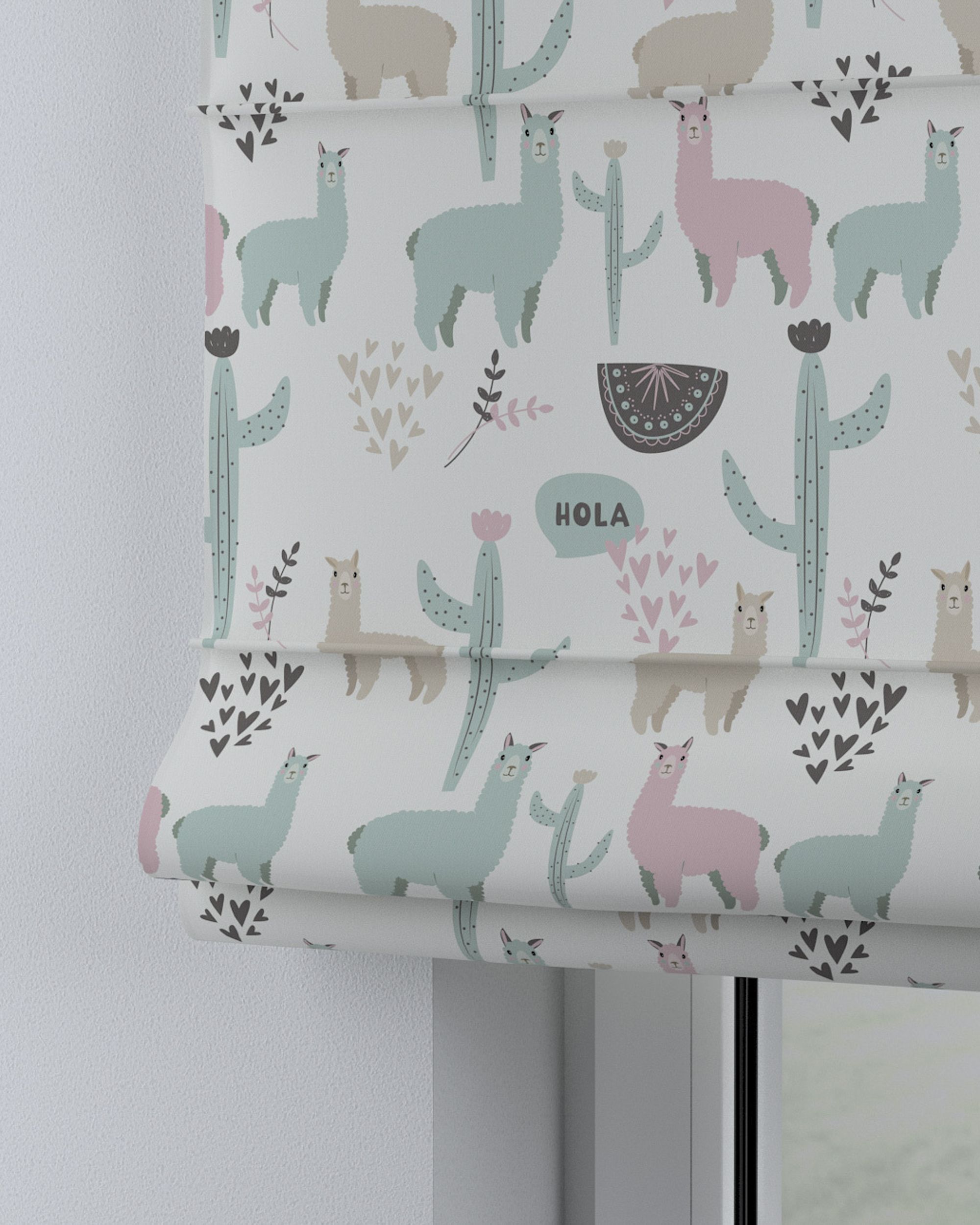 Vouwgordijn Capri kleur product groen stof met patroon (hover)