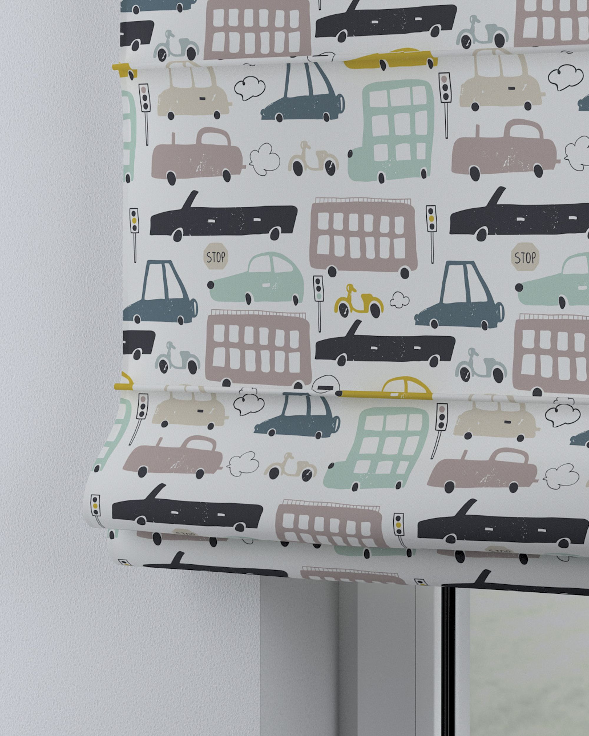 Vouwgordijn Capri kleur product beige stof met patroon (hover)