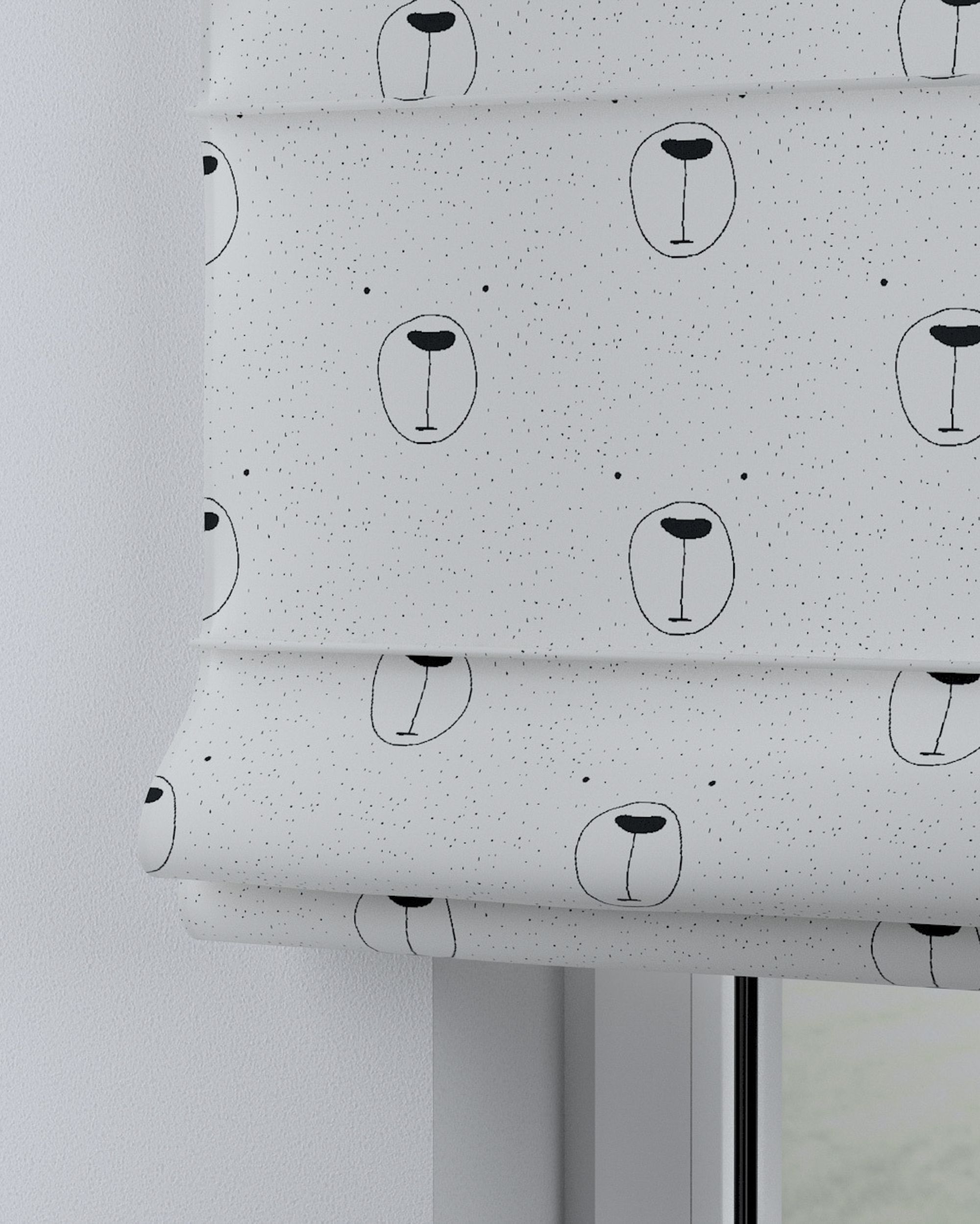 Vouwgordijn Capri kleur product wit stof met patroon (hover)