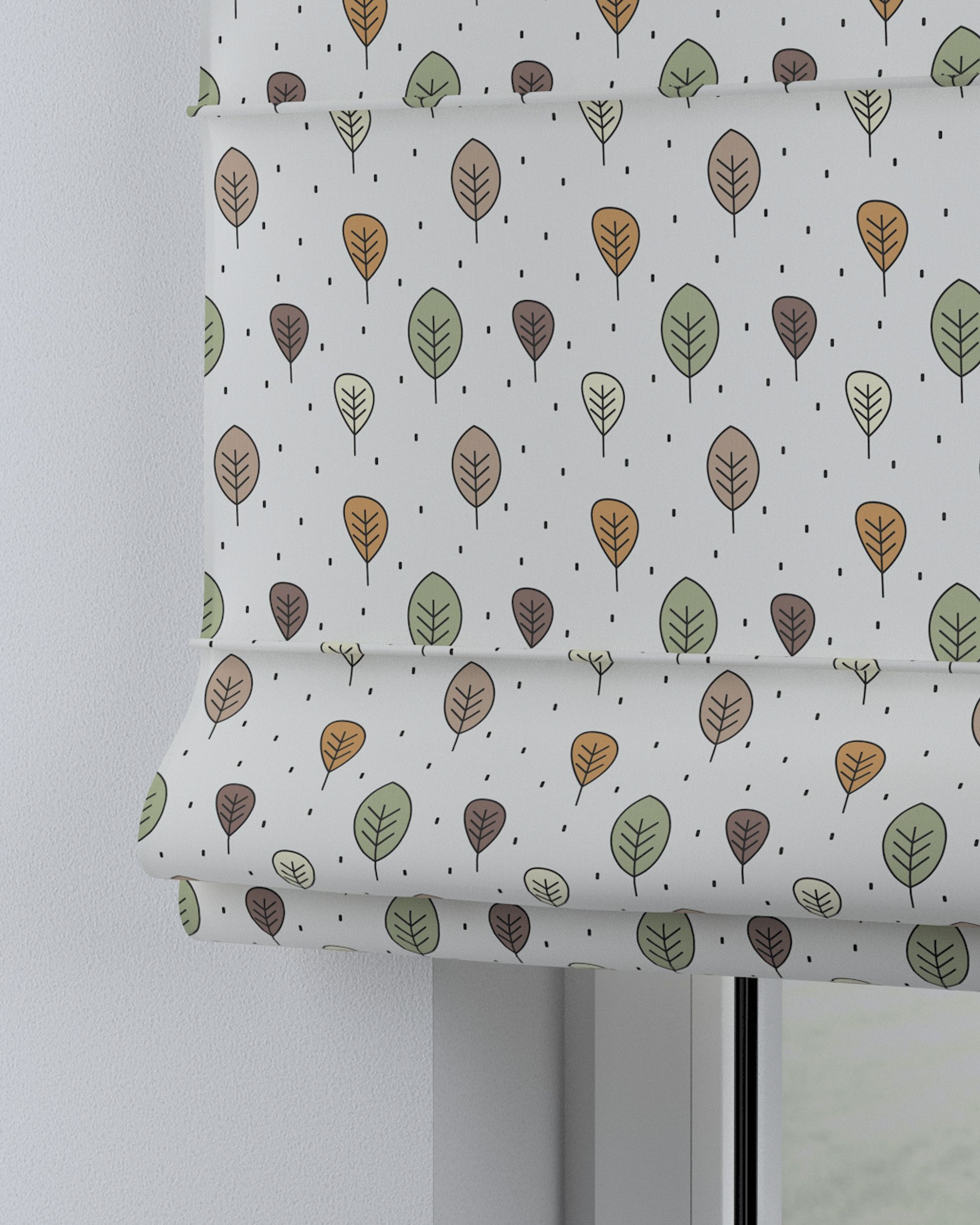 Vouwgordijn Capri kleur product bruin stof met patroon (hover)