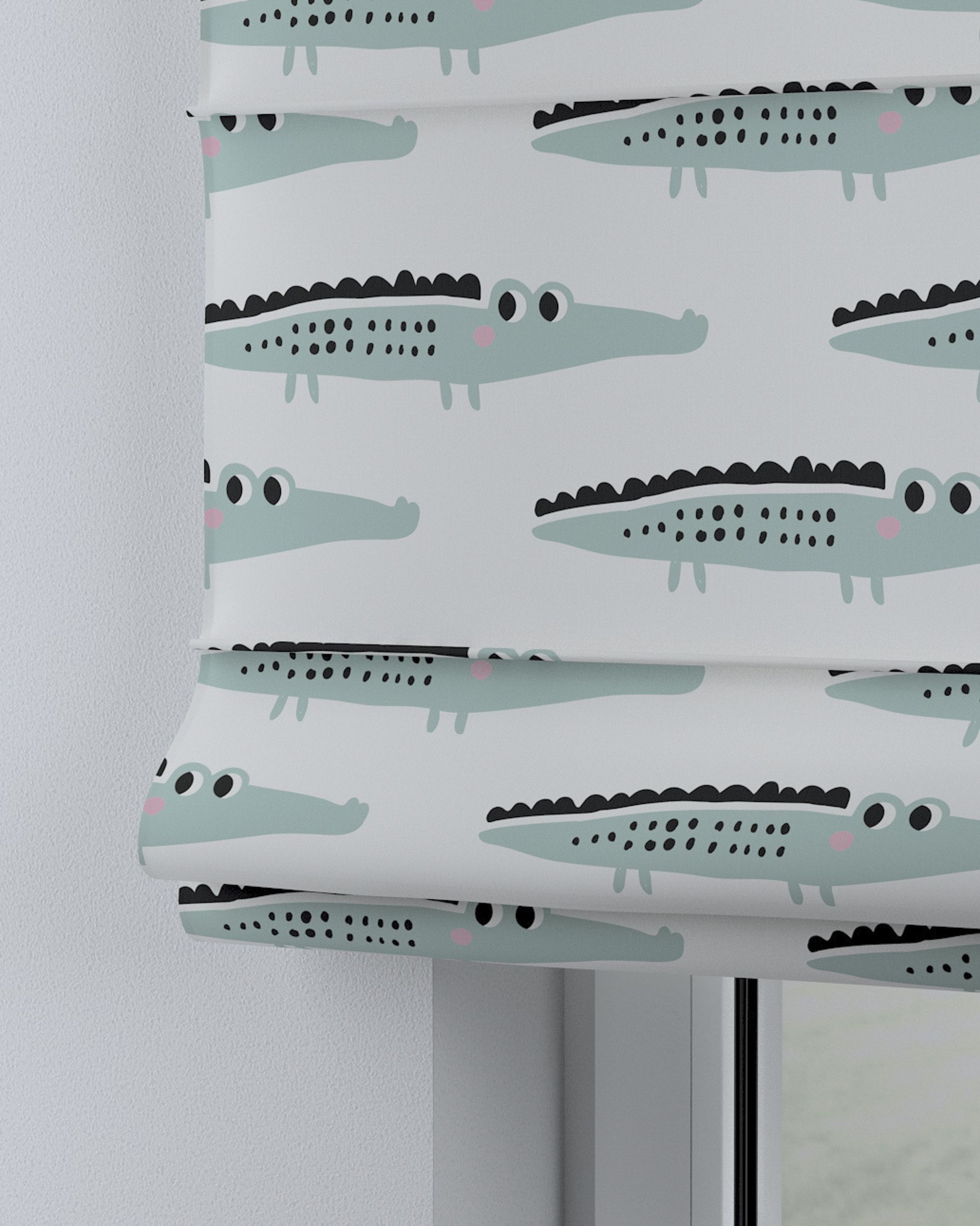 Vouwgordijn Capri kleur product groen stof met patroon (hover)