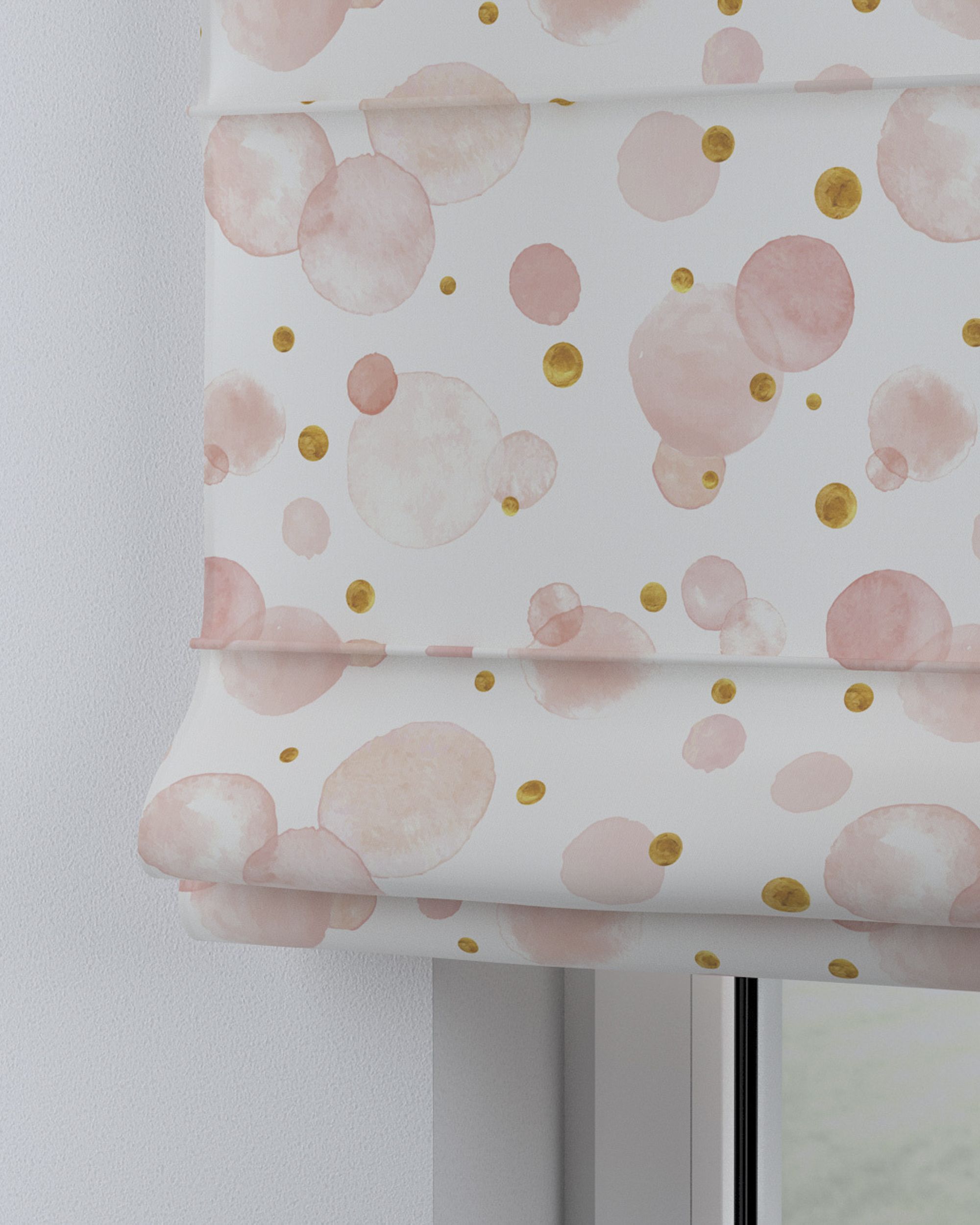 Vouwgordijn Capri kleur product roze stof met patroon (hover)