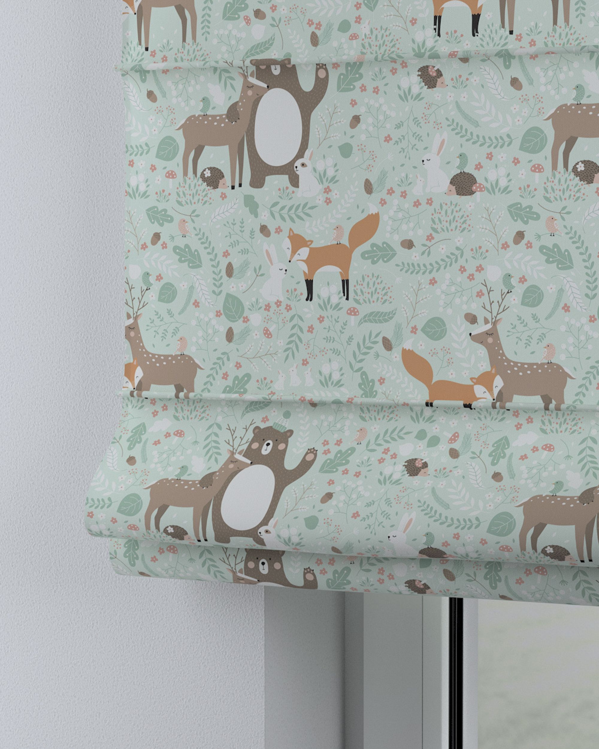 Vouwgordijn Capri kleur product groen stof met patroon (hover)