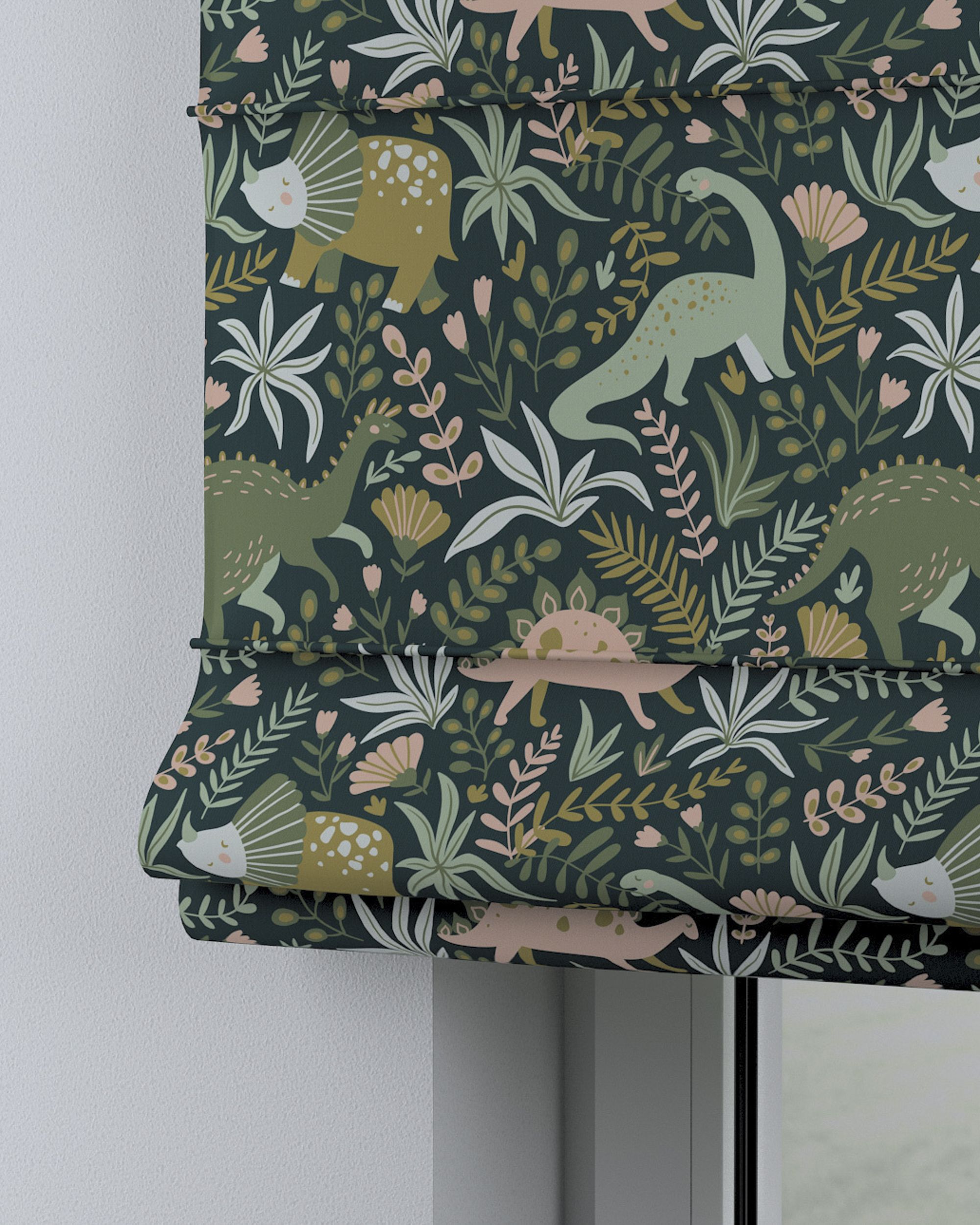Vouwgordijn Capri kleur product groen stof met patroon (hover)
