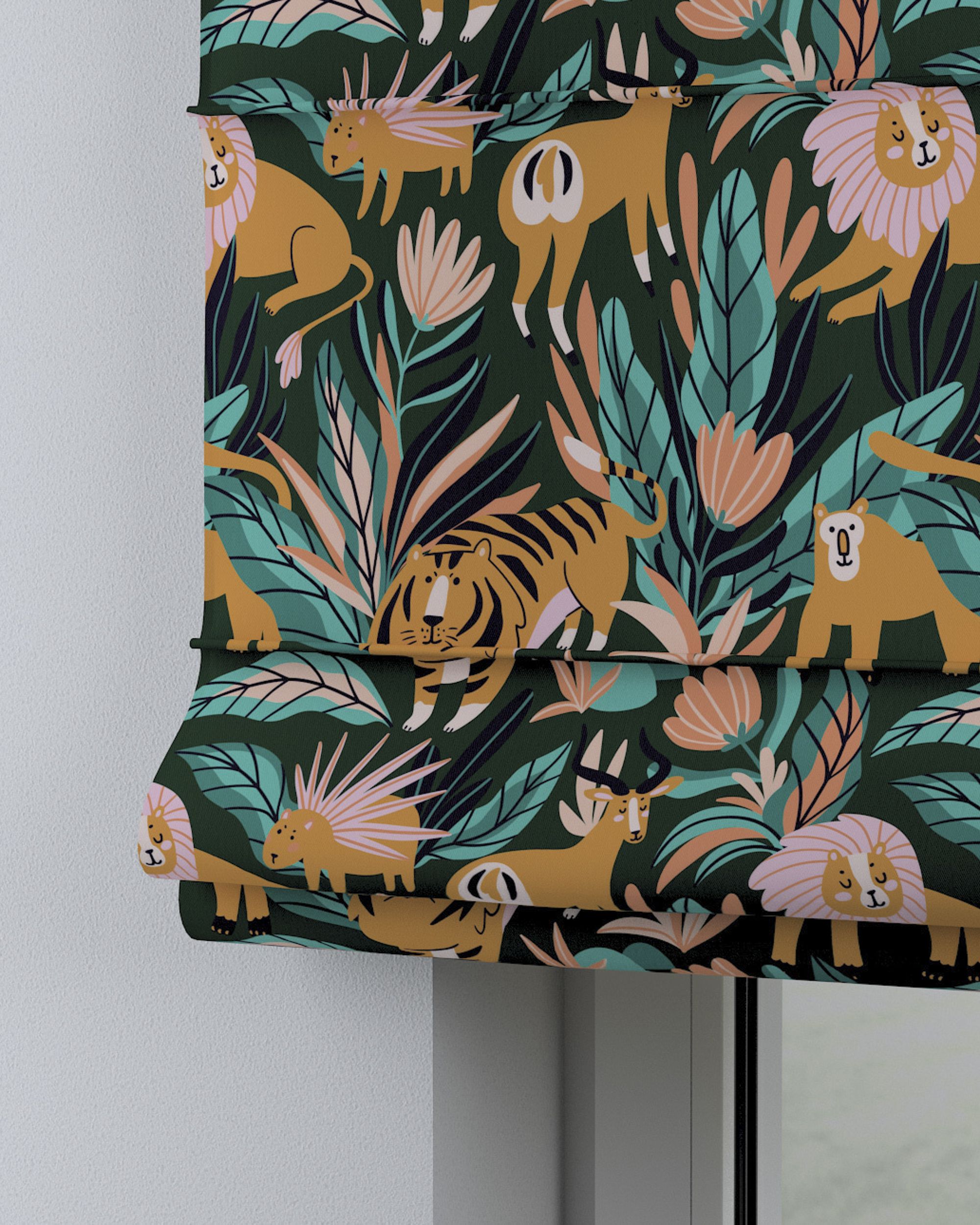 Vouwgordijn Capri kleur product oranje stof met patroon (hover)