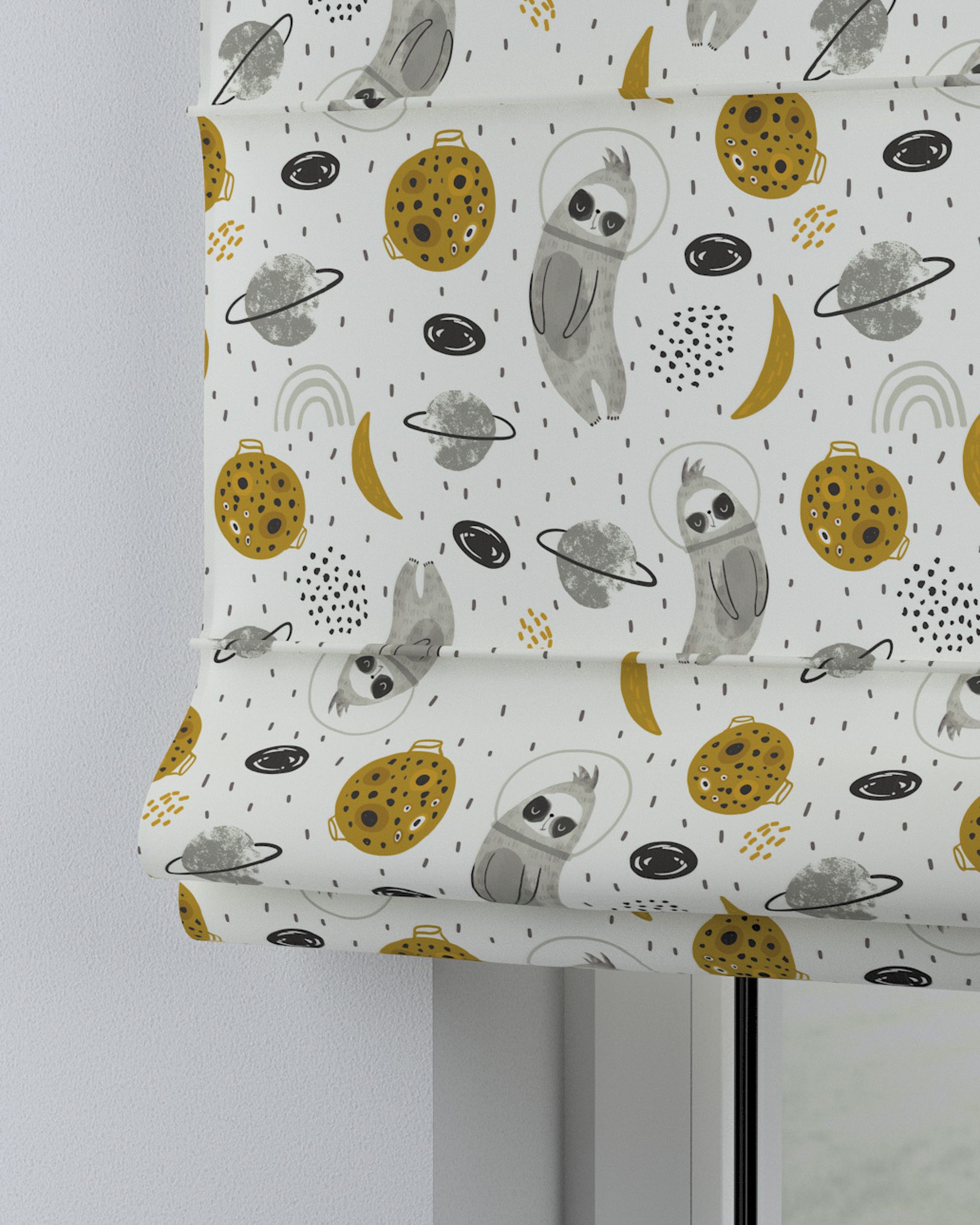 Vouwgordijn Capri kleur product wit stof met patroon (hover)