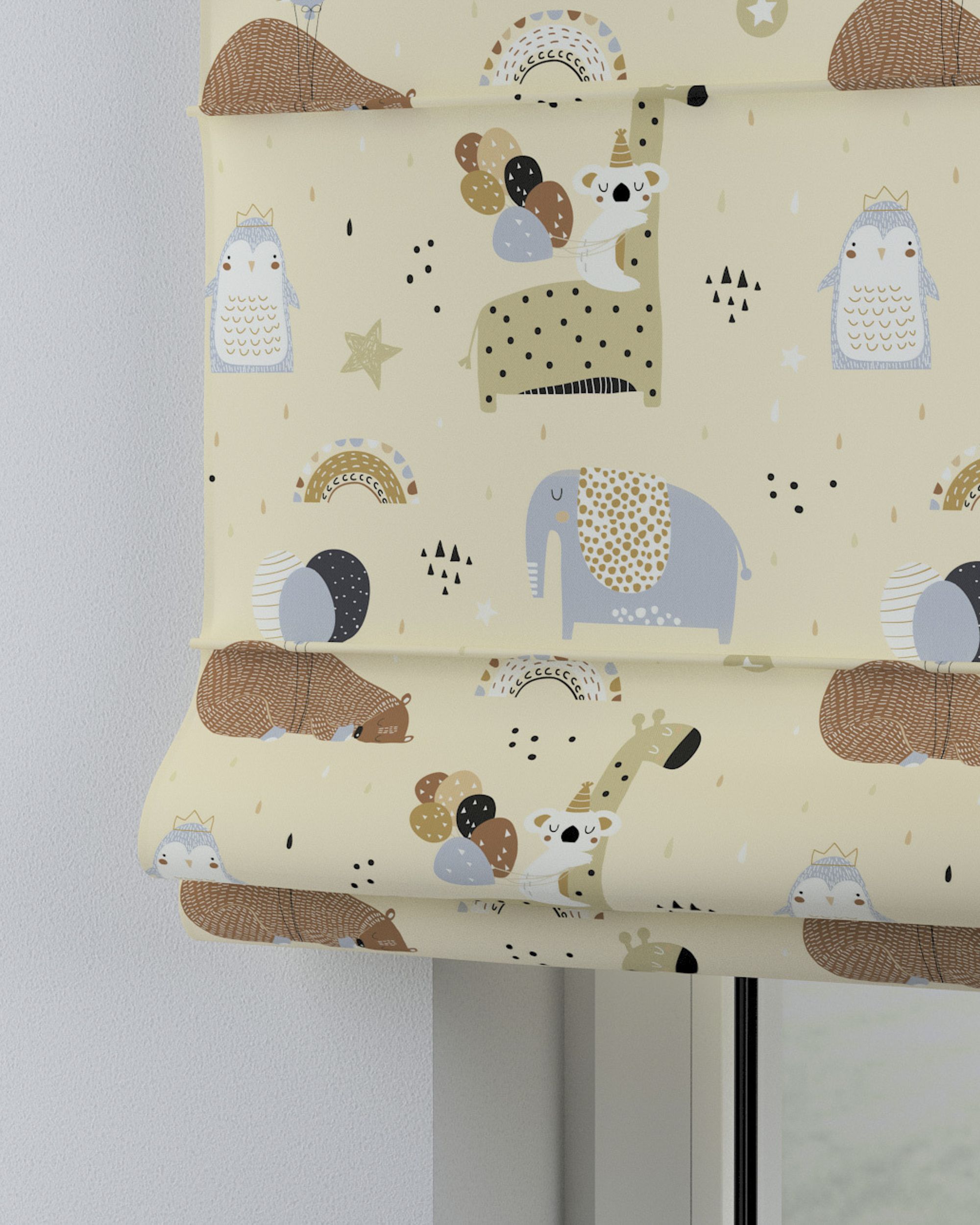 Vouwgordijn Capri kleur product beige stof met patroon (hover)