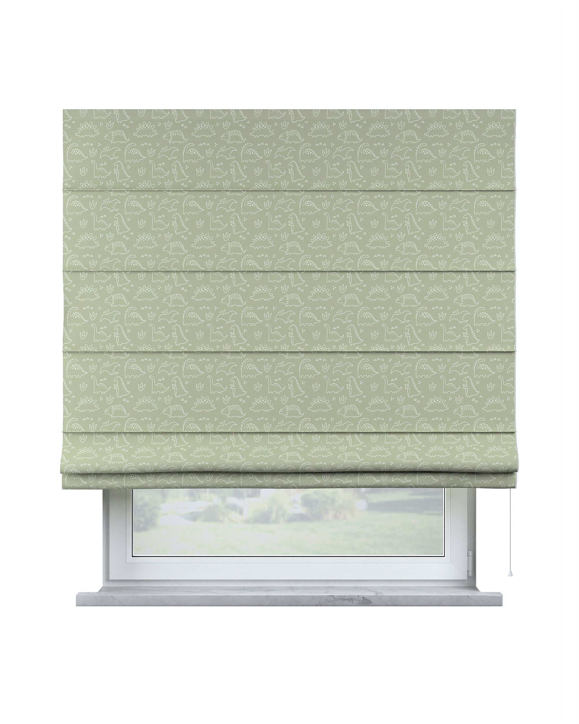Vouwgordijn Capri kleur product groen stof met patroon