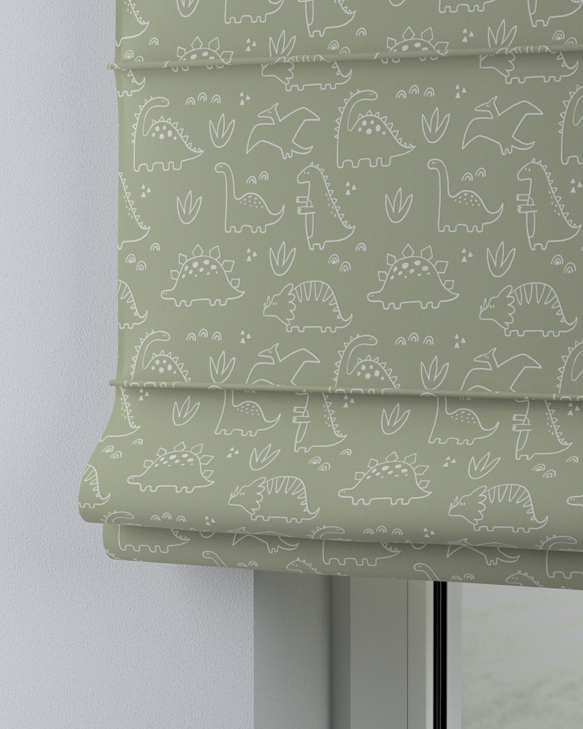 Vouwgordijn Capri kleur product groen stof met patroon (hover)
