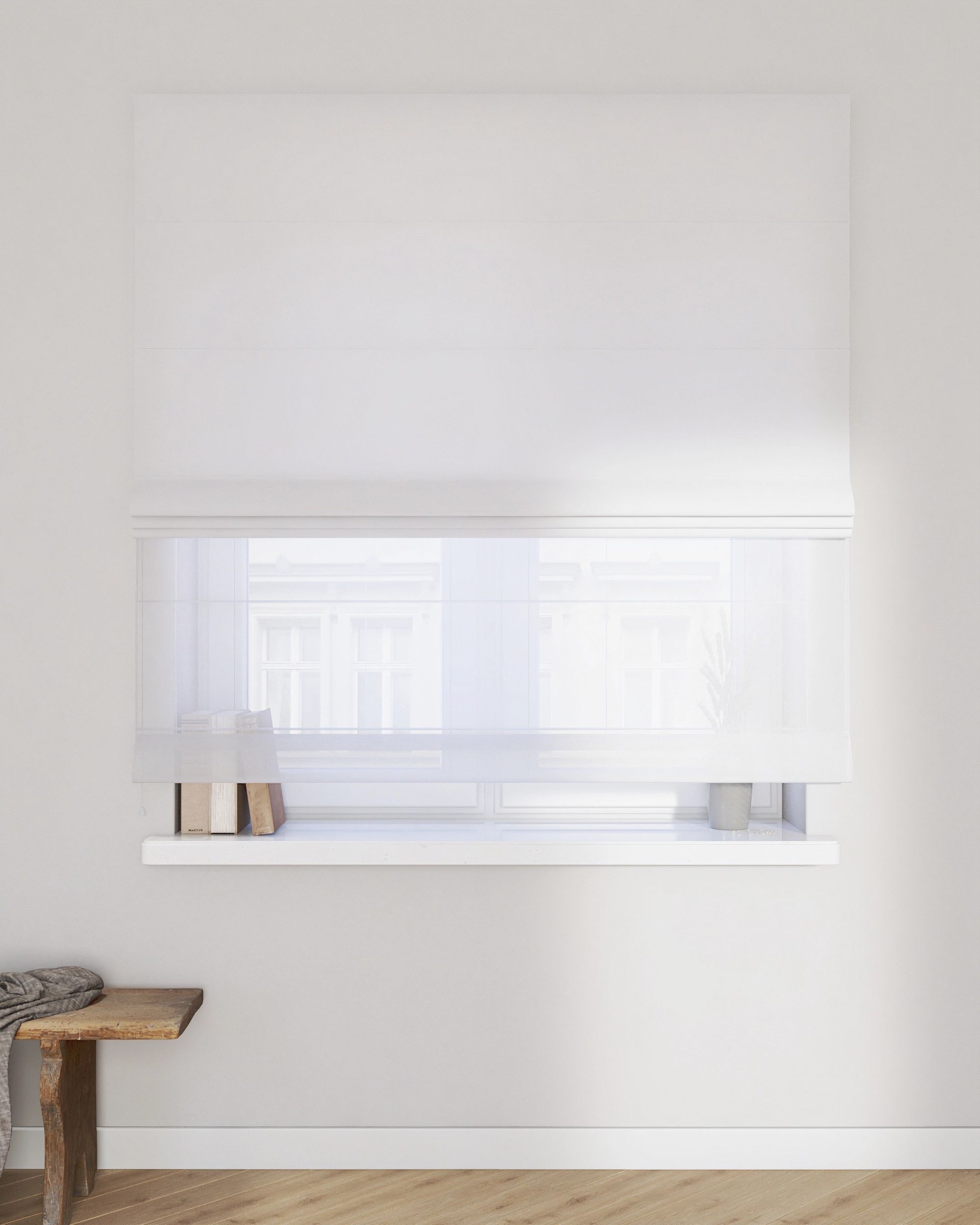 Vouwgordijn Duo kleur product wit (hover)