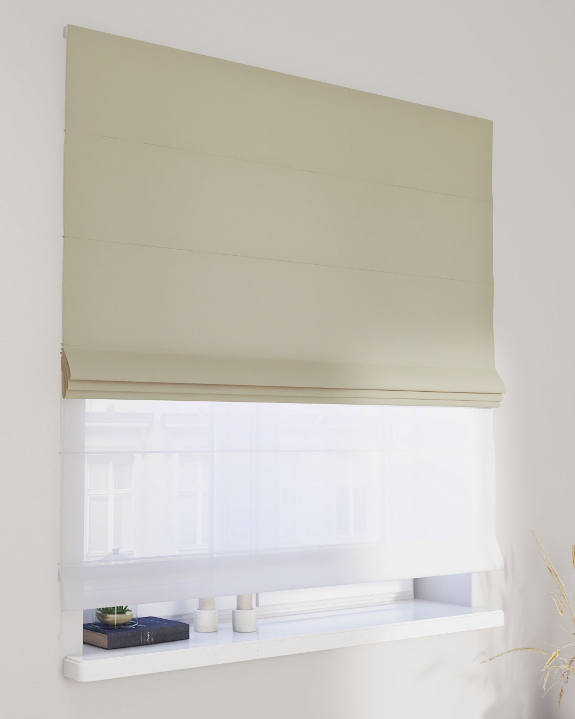 Vouwgordijn Duo kleur product beige