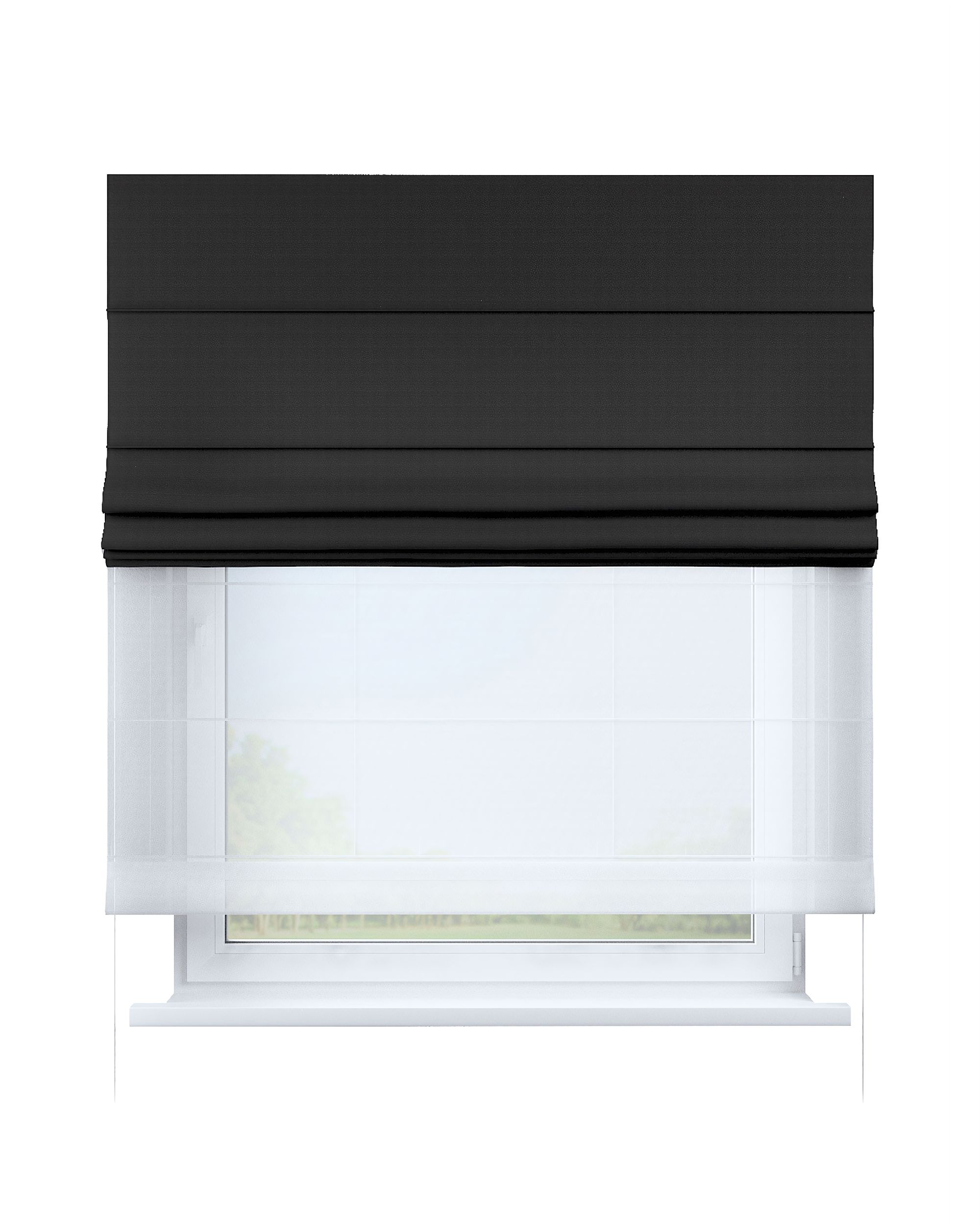 Vouwgordijn Duo kleur product zwart