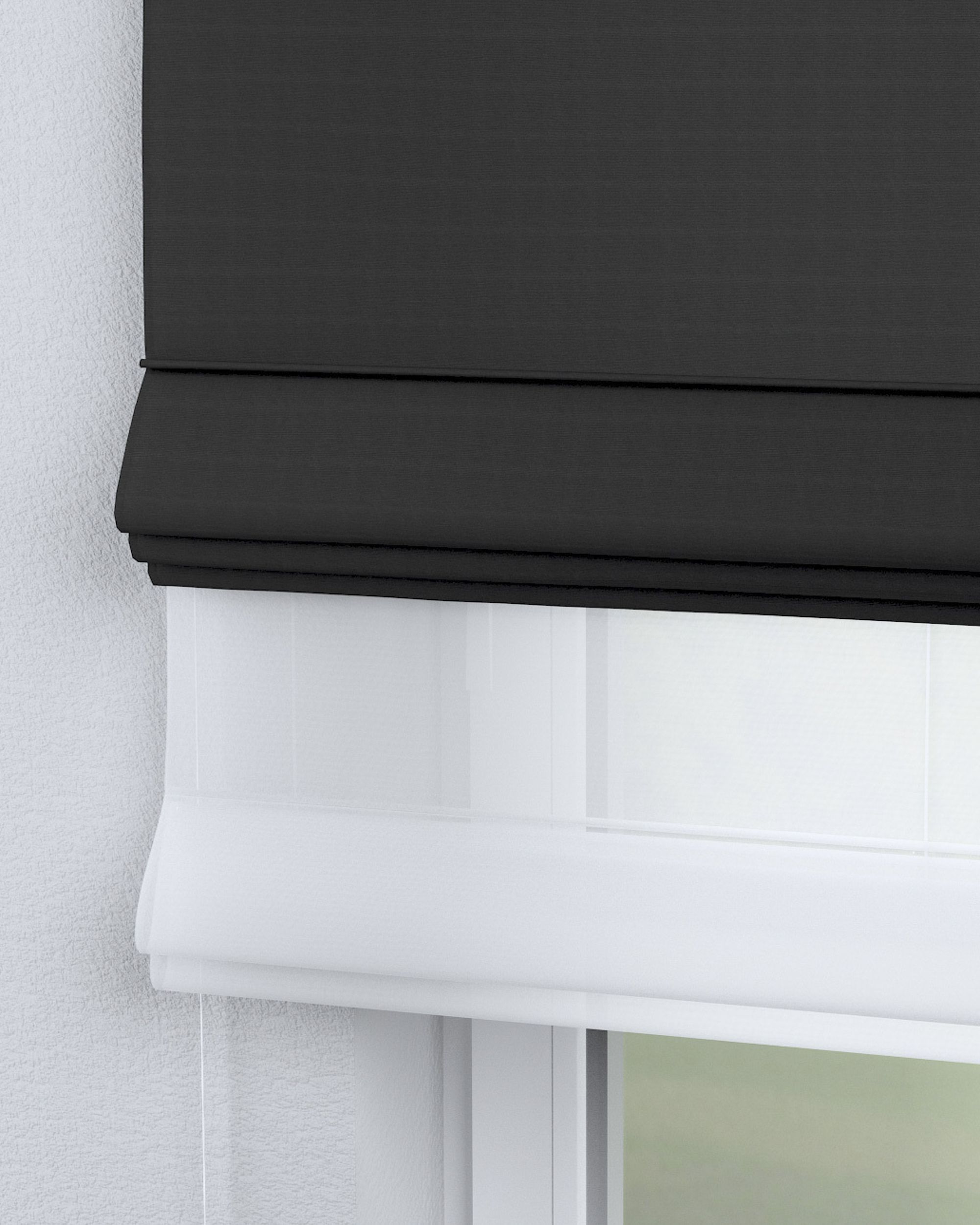 Vouwgordijn Duo kleur product zwart (hover)