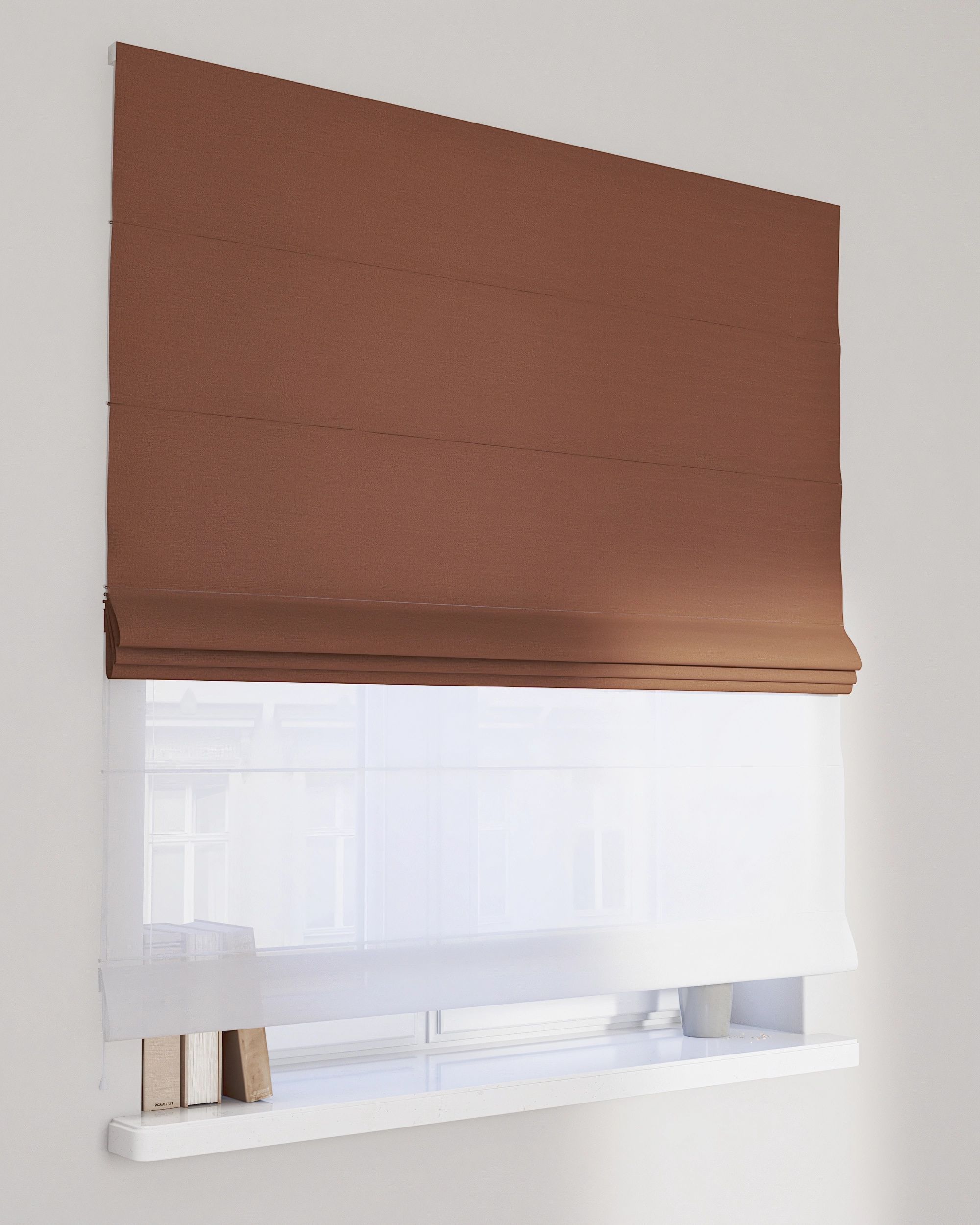 Vouwgordijn Duo kleur product bruin