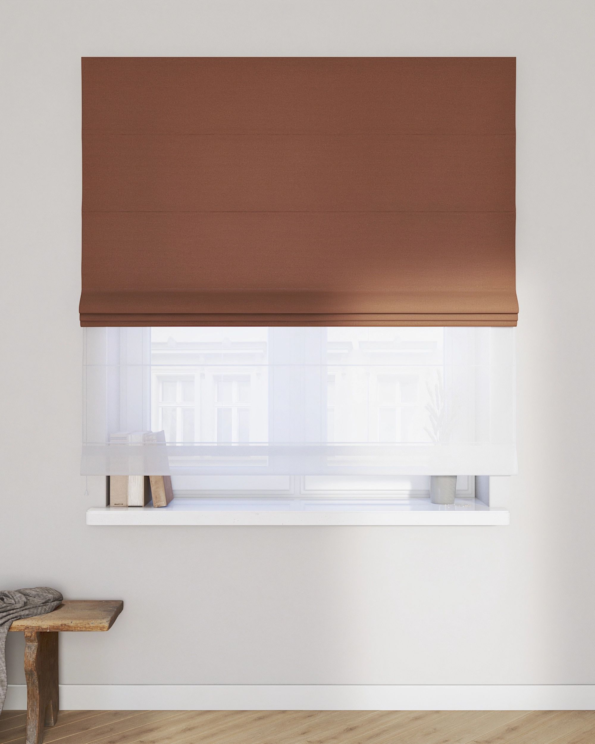 Vouwgordijn Duo kleur product bruin (hover)